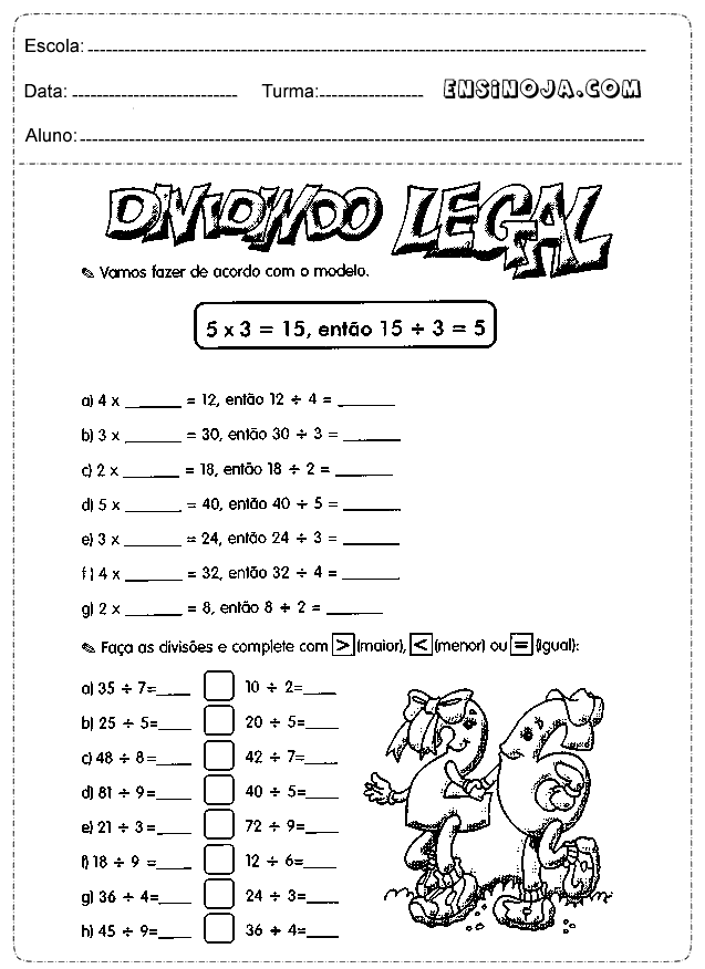 Divisão 3 Ano Fundamental Atividades - Clickandgo