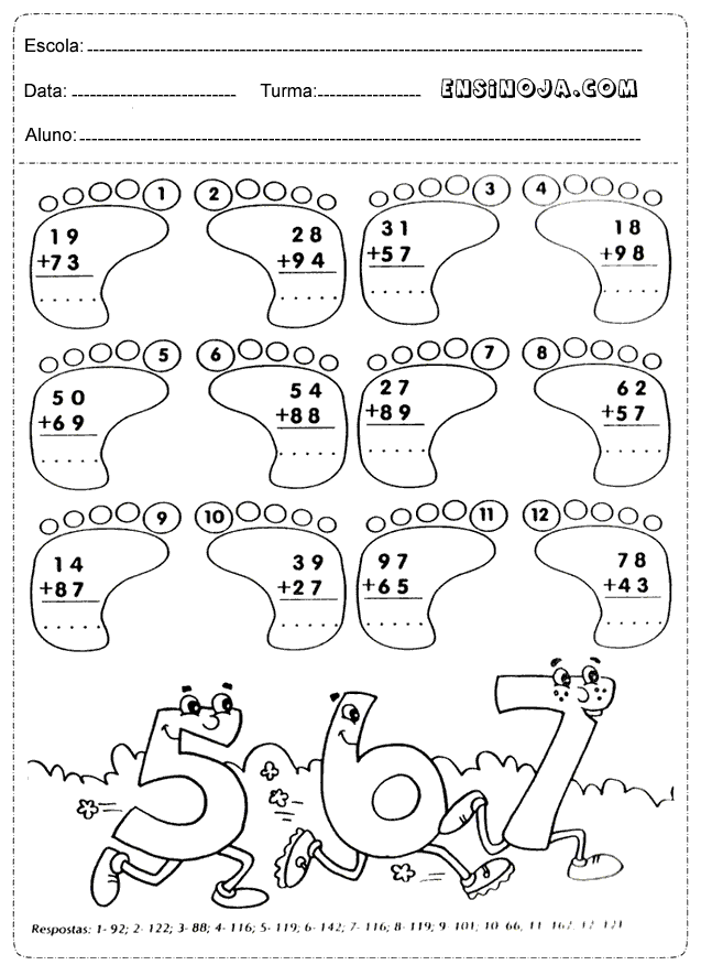 Atividades de Matemática para o 3º Ano – Adição e Subtração