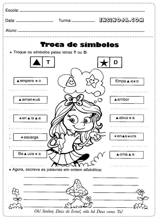 Atividades-de-portugues-4-ano-para-imprimir-letra-T-e-D - Ensino Já