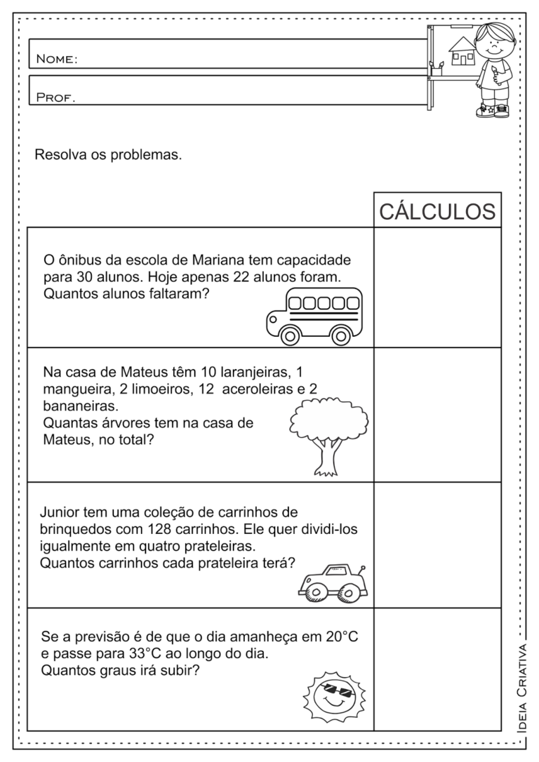 Atividades de adição e subtração e ano Ensino Já