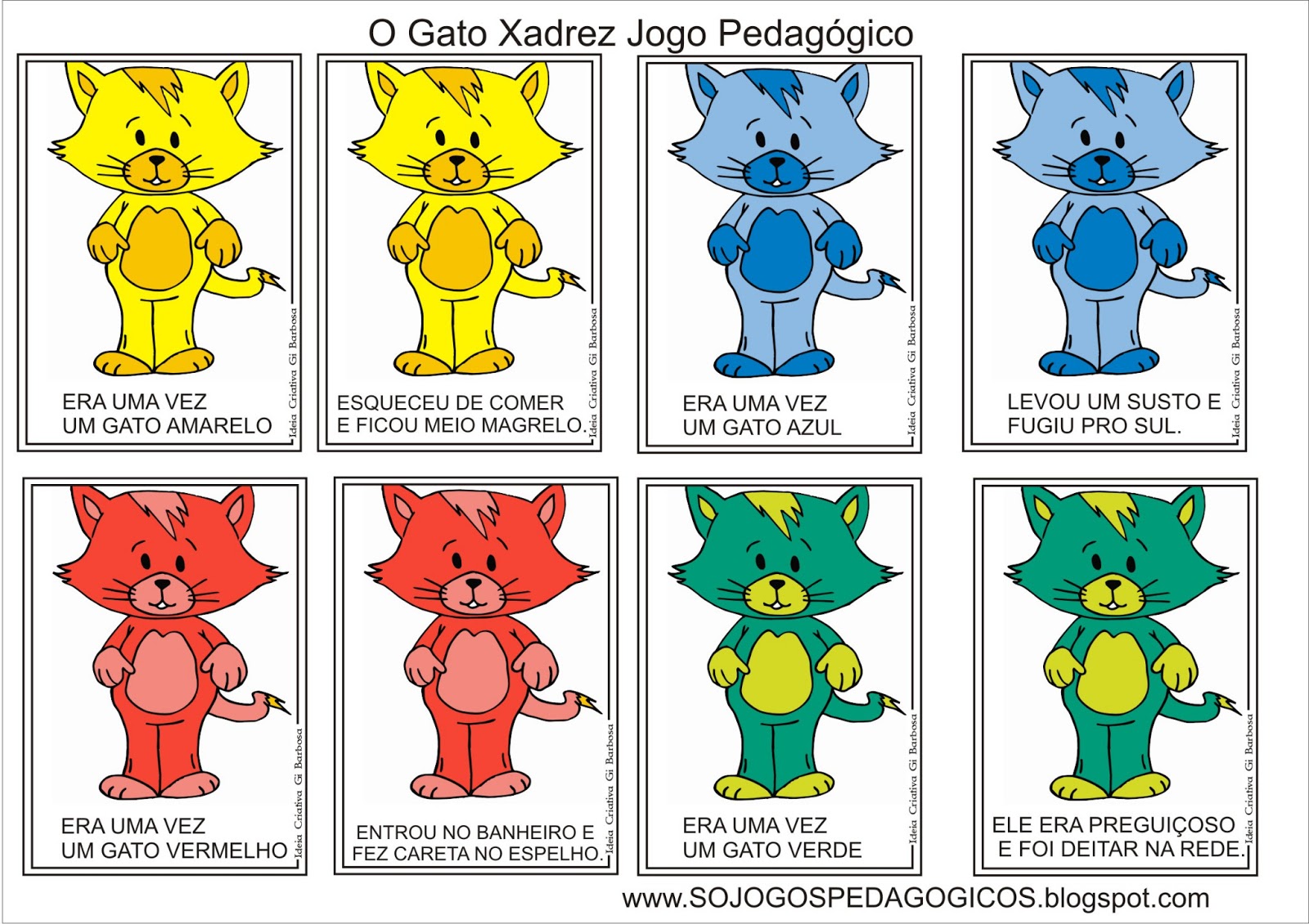 Era uma vez um gato xadrez para colorir e atividades - Pedagogia Letramento