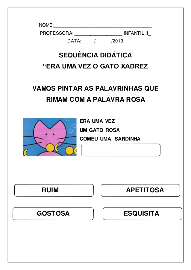 Era uma vez um gato xadrez - para colorir .pdf - dirzon