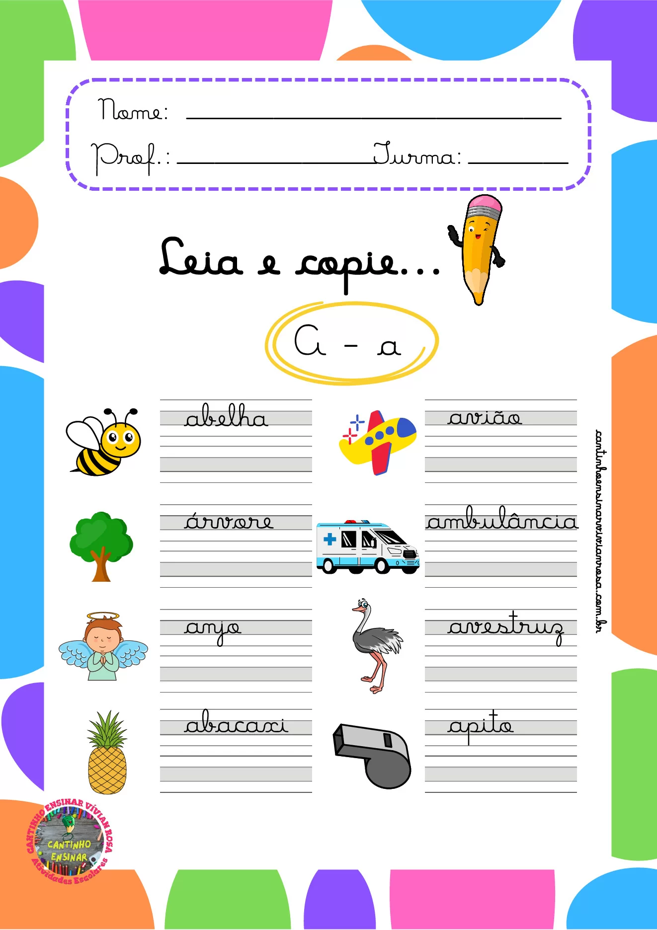 Atividades de caligrafia para 1º ao 3º ano em PDF — p4 | Ensino Já atividades para educação infantil (ensinoja.com)