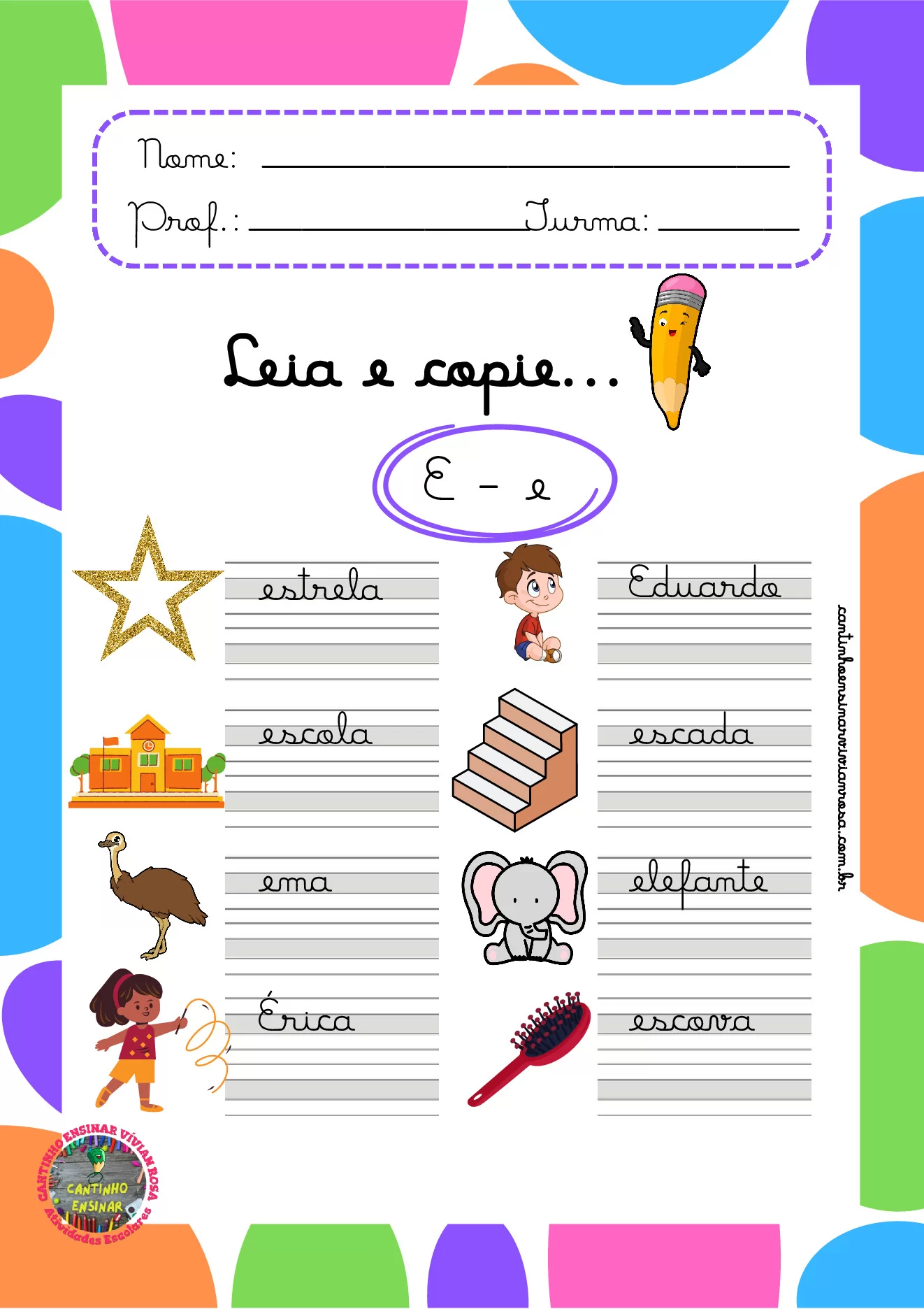 Atividades de caligrafia para 1º ao 3º ano em PDF — p8 | Ensino Já atividades para educação infantil (ensinoja.com)