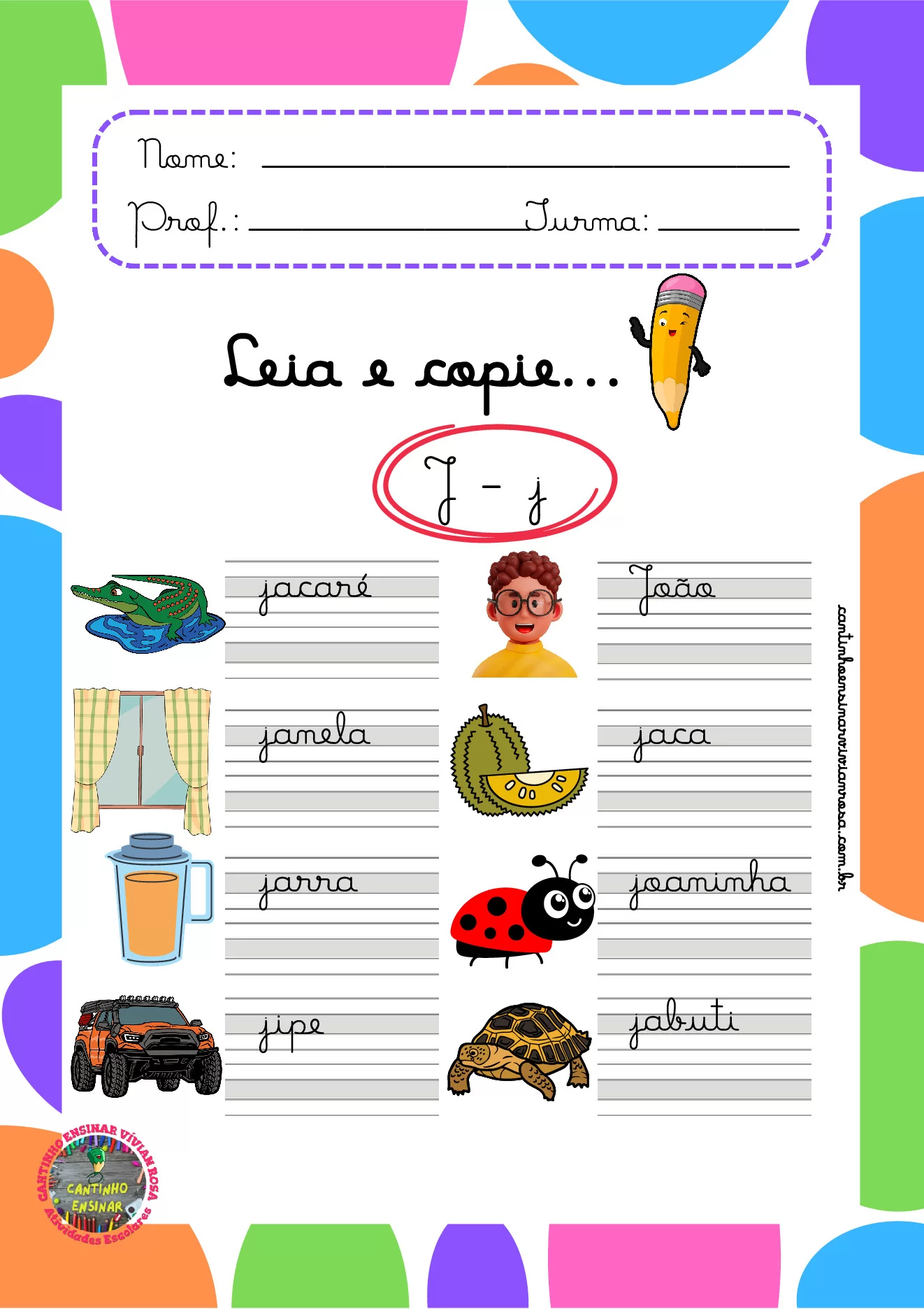 Atividades de caligrafia para 1º ao 3º ano em PDF — p13 | Ensino Já atividades para educação infantil (ensinoja.com)