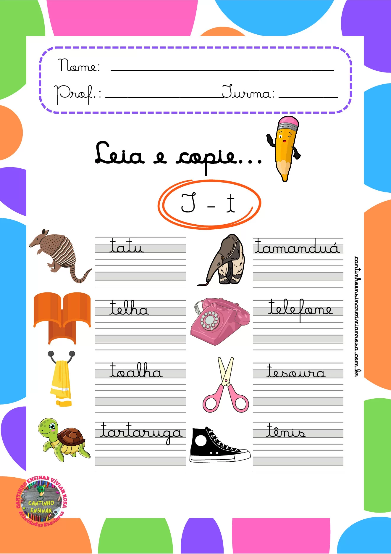 Atividades de caligrafia para 1º ao 3º ano em PDF — p23 | Ensino Já atividades para educação infantil (ensinoja.com)