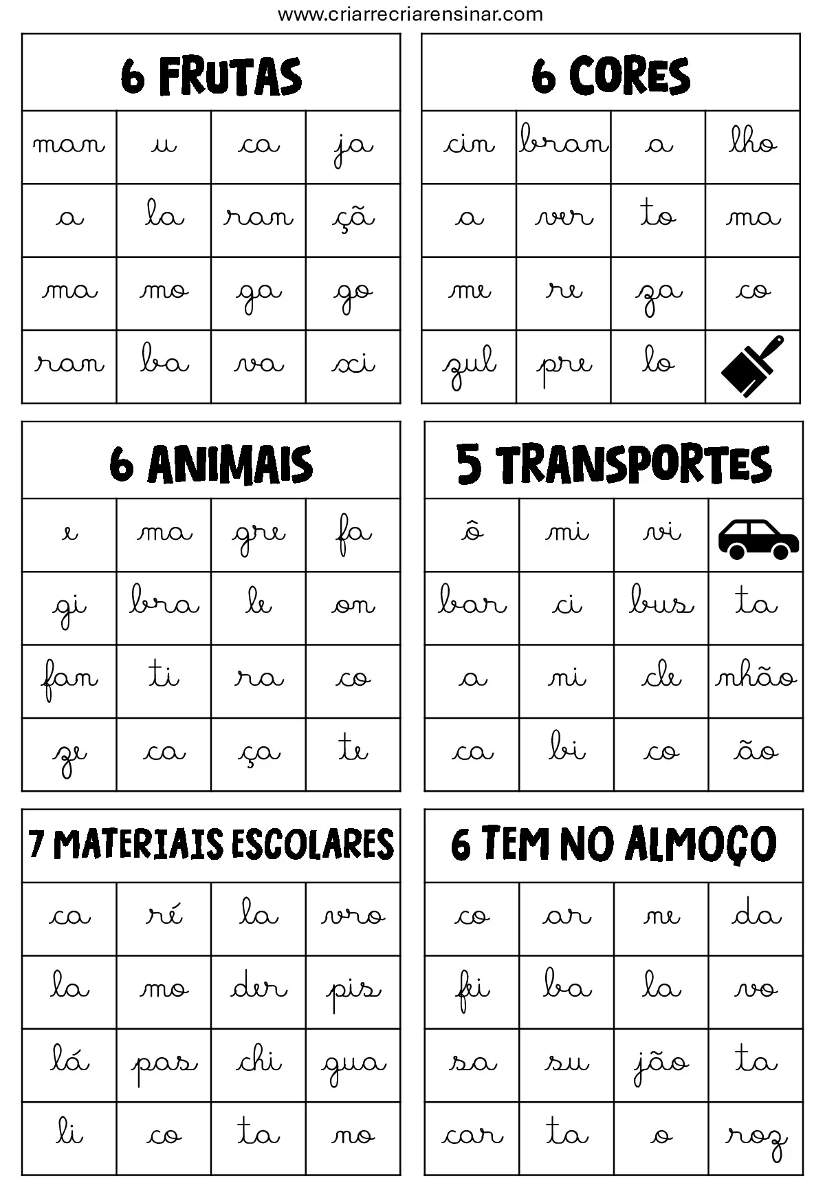 Atividades lúdicas para aprender vocabulário — p1 | Ensino Já atividades para educação infantil (ensinoja.com)