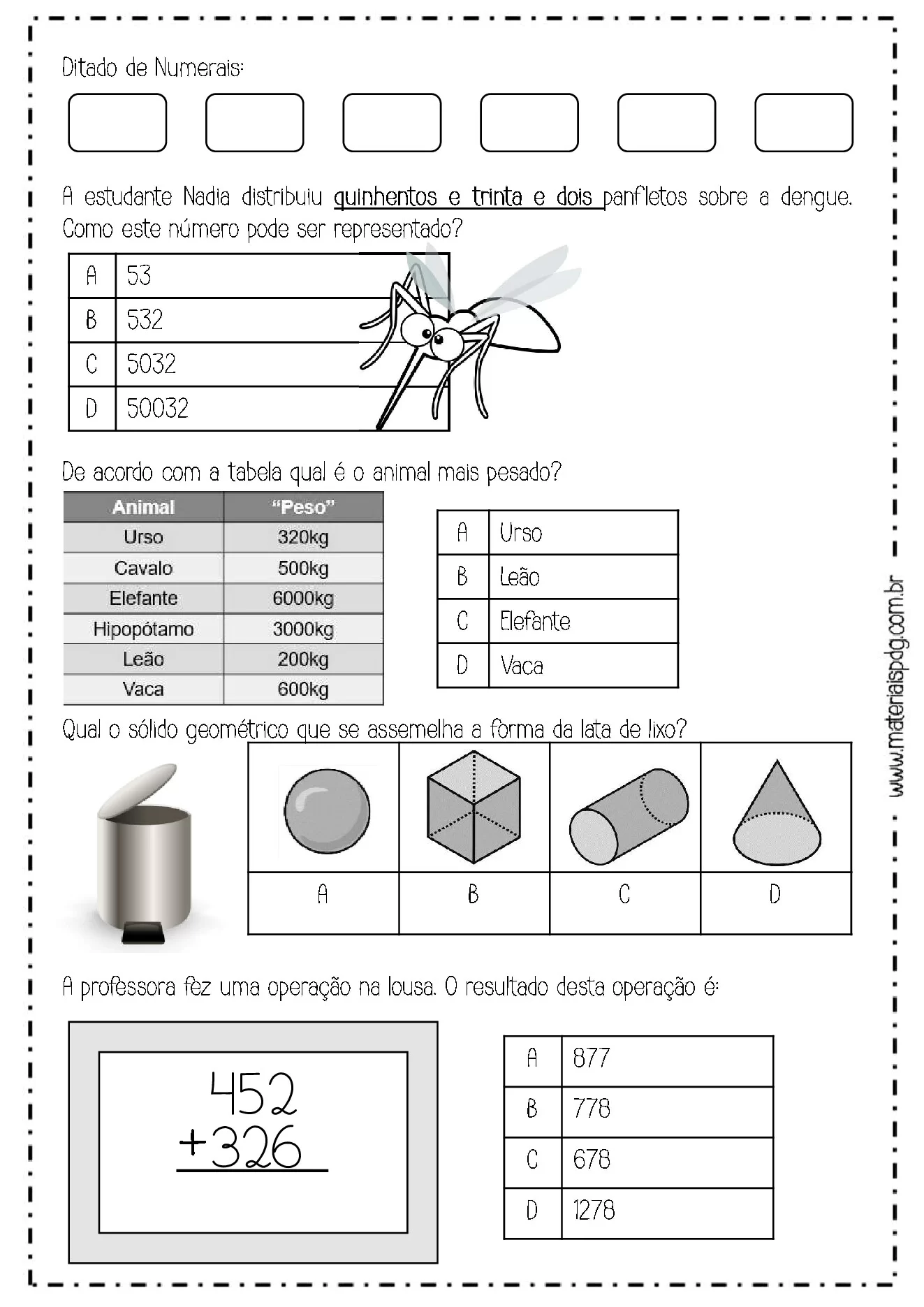 Avaliação diagnóstica de Língua Portuguesa e Matemática — p4 | Ensino Já atividades para educação infantil (ensinoja.com)