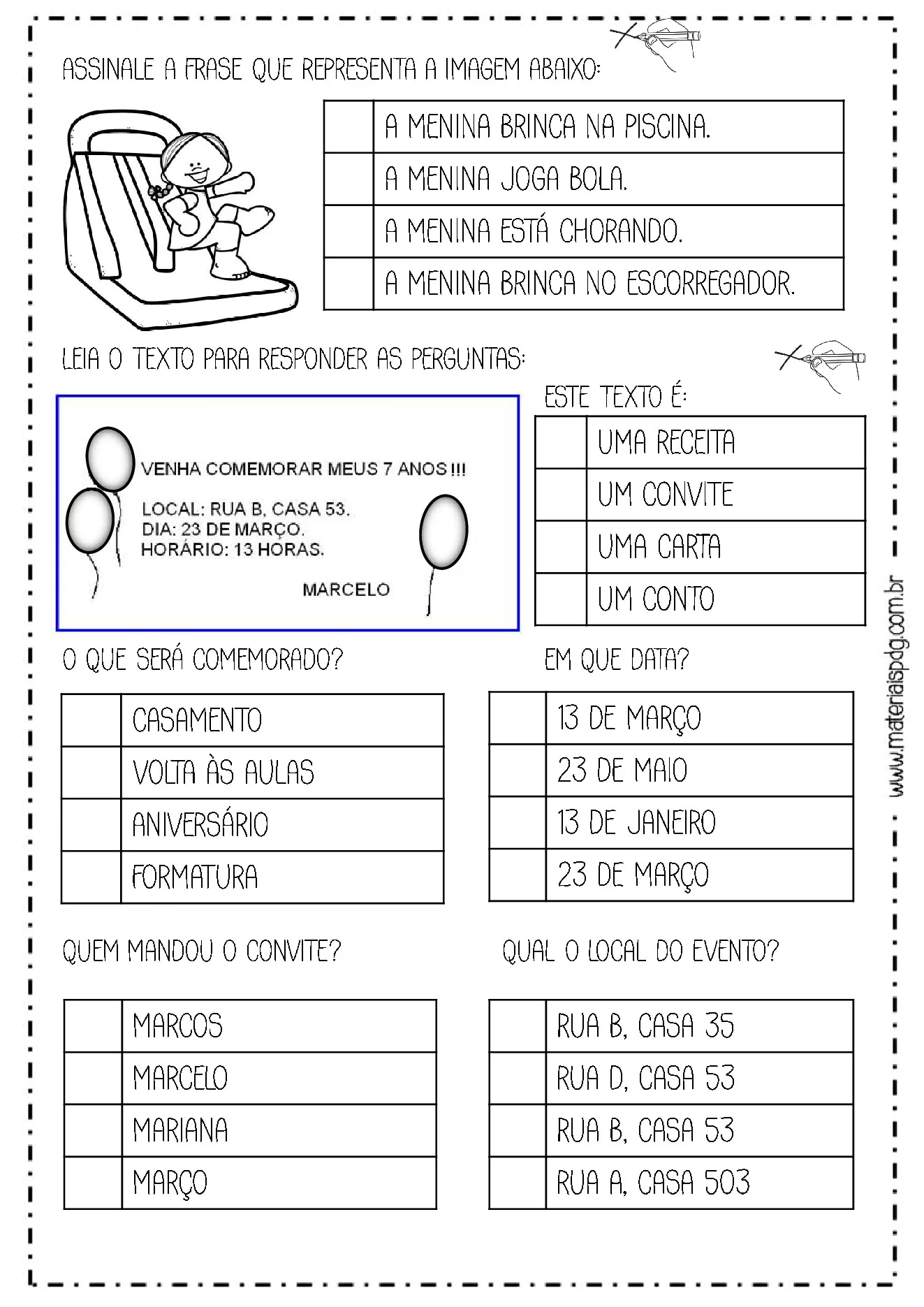 Avaliação diagnóstica para o 3º ano — p3 | Ensino Já atividades para educação infantil (ensinoja.com)