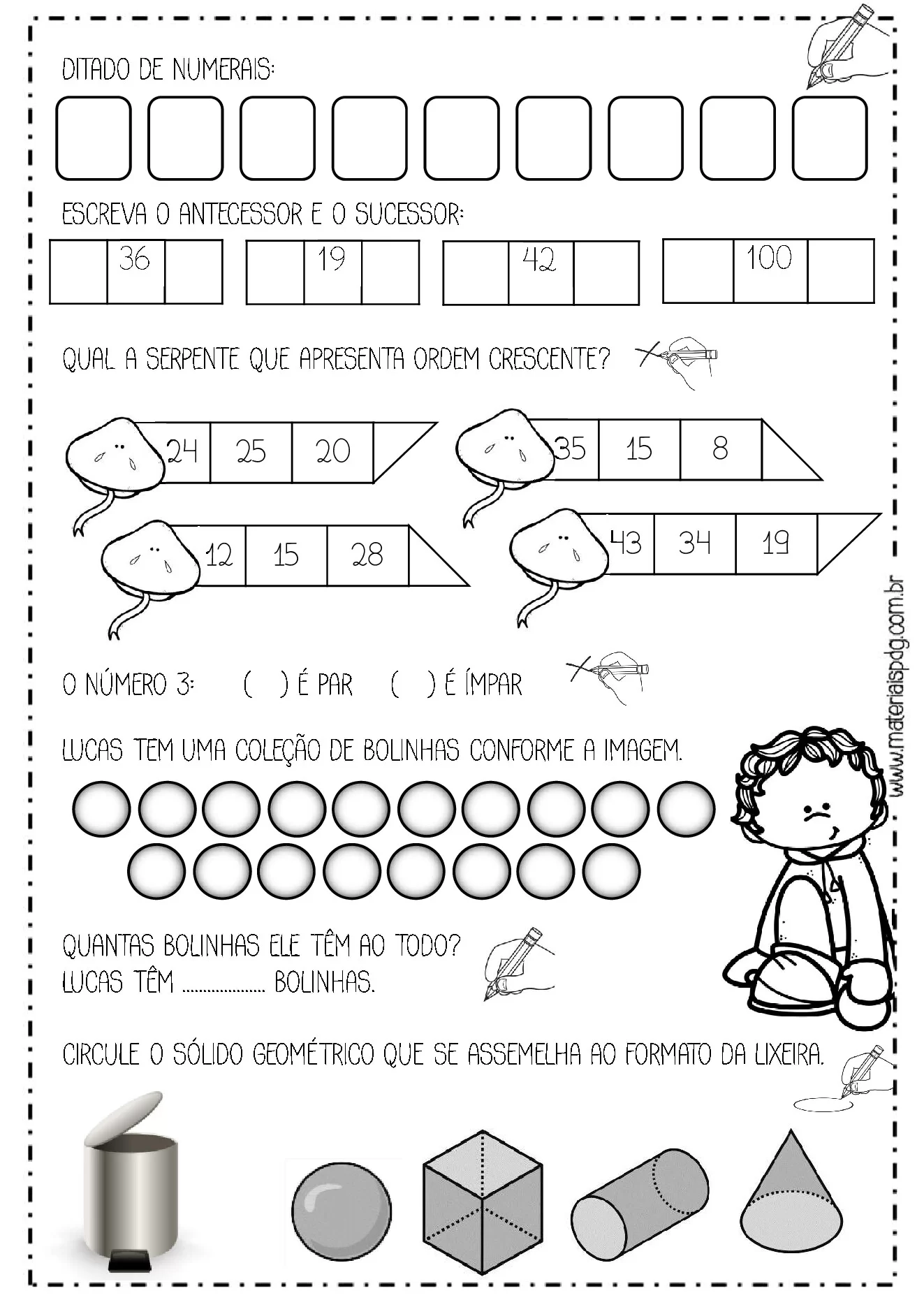 Avaliação diagnóstica para o 3º ano — p4 | Ensino Já atividades para educação infantil (ensinoja.com)
