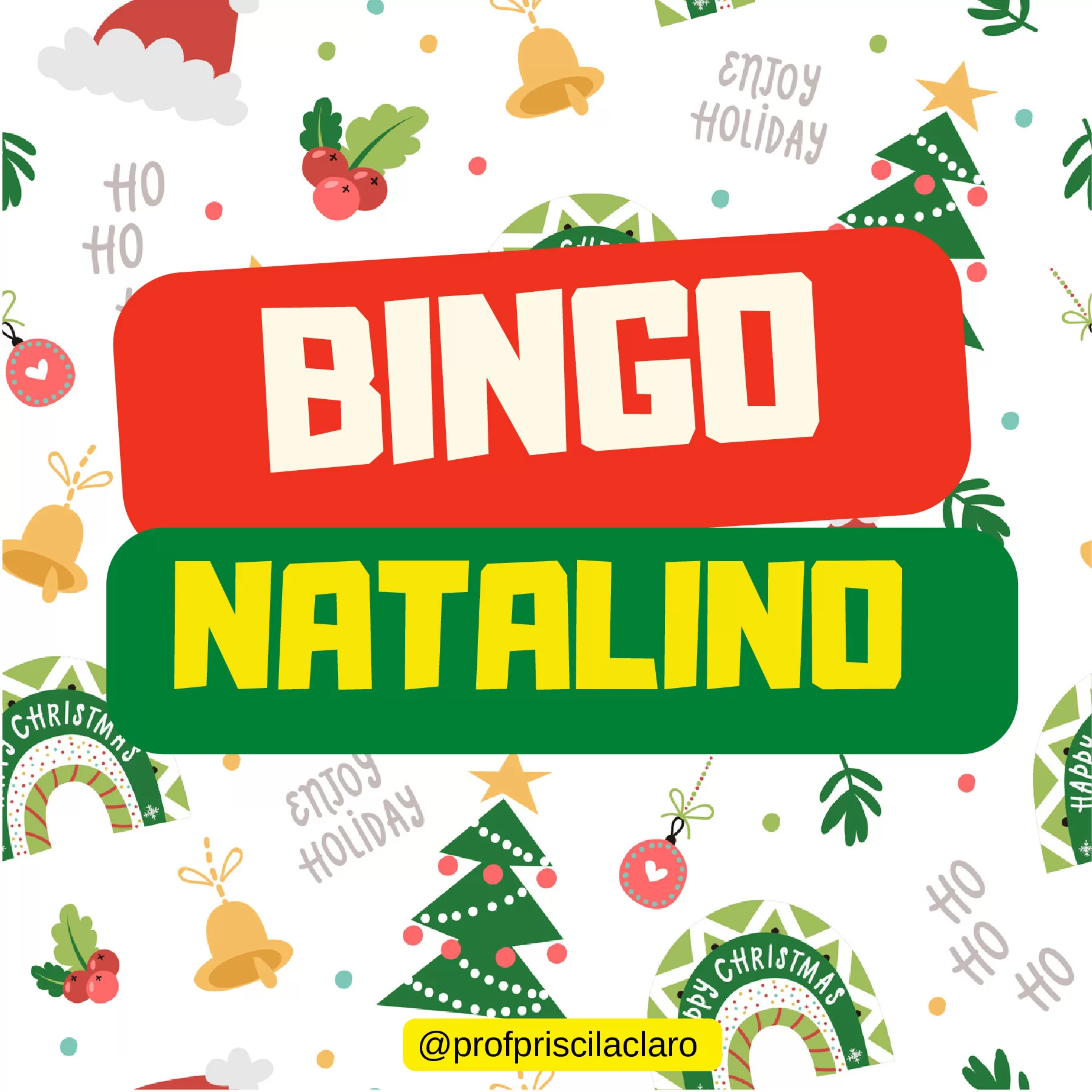 Bingo natalino: diversão e aprendizado para todos — p1 | Ensino Já atividades para educação infantil (ensinoja.com)