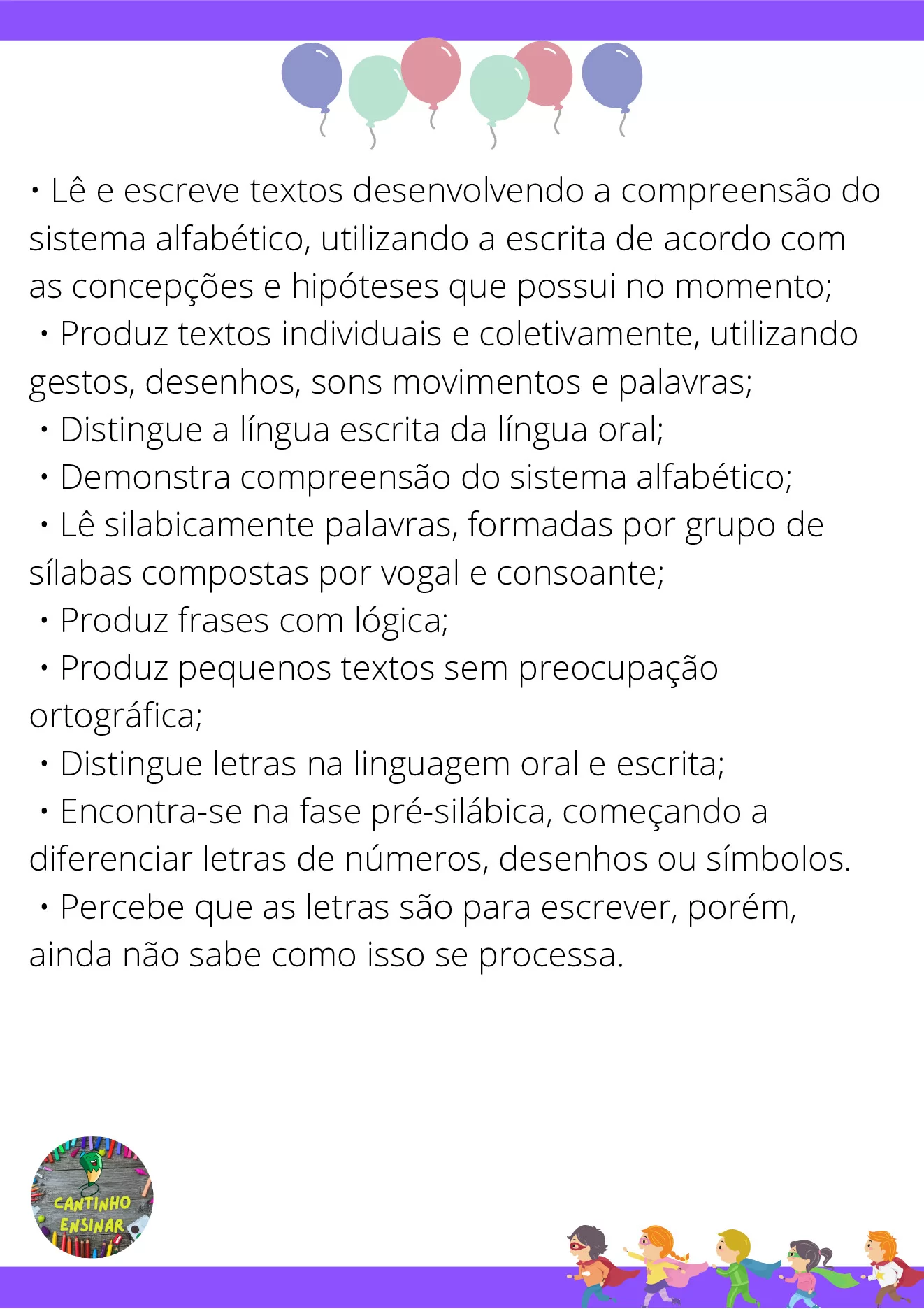 Frases para relatórios descritivos de alunos — p8 | Ensino Já atividades para educação infantil (ensinoja.com)