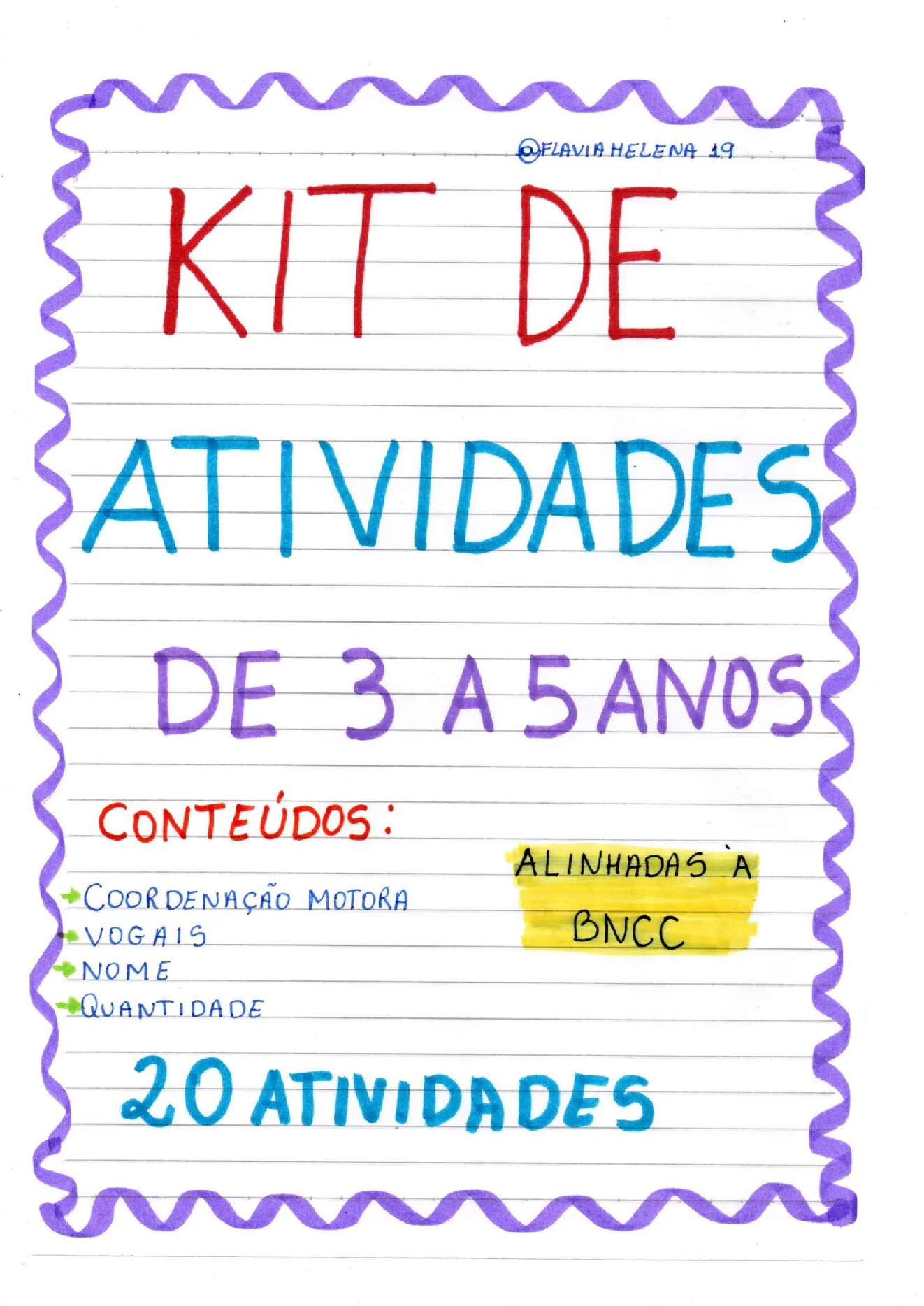 Kit de atividades de 3 a 5 anos — p1 | Ensino Já atividades para educação infantil (ensinoja.com)