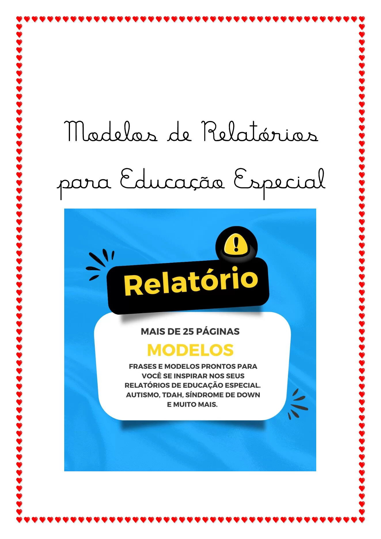 Modelos de relatórios para educação especial — p1 | Ensino Já atividades para educação infantil (ensinoja.com)
