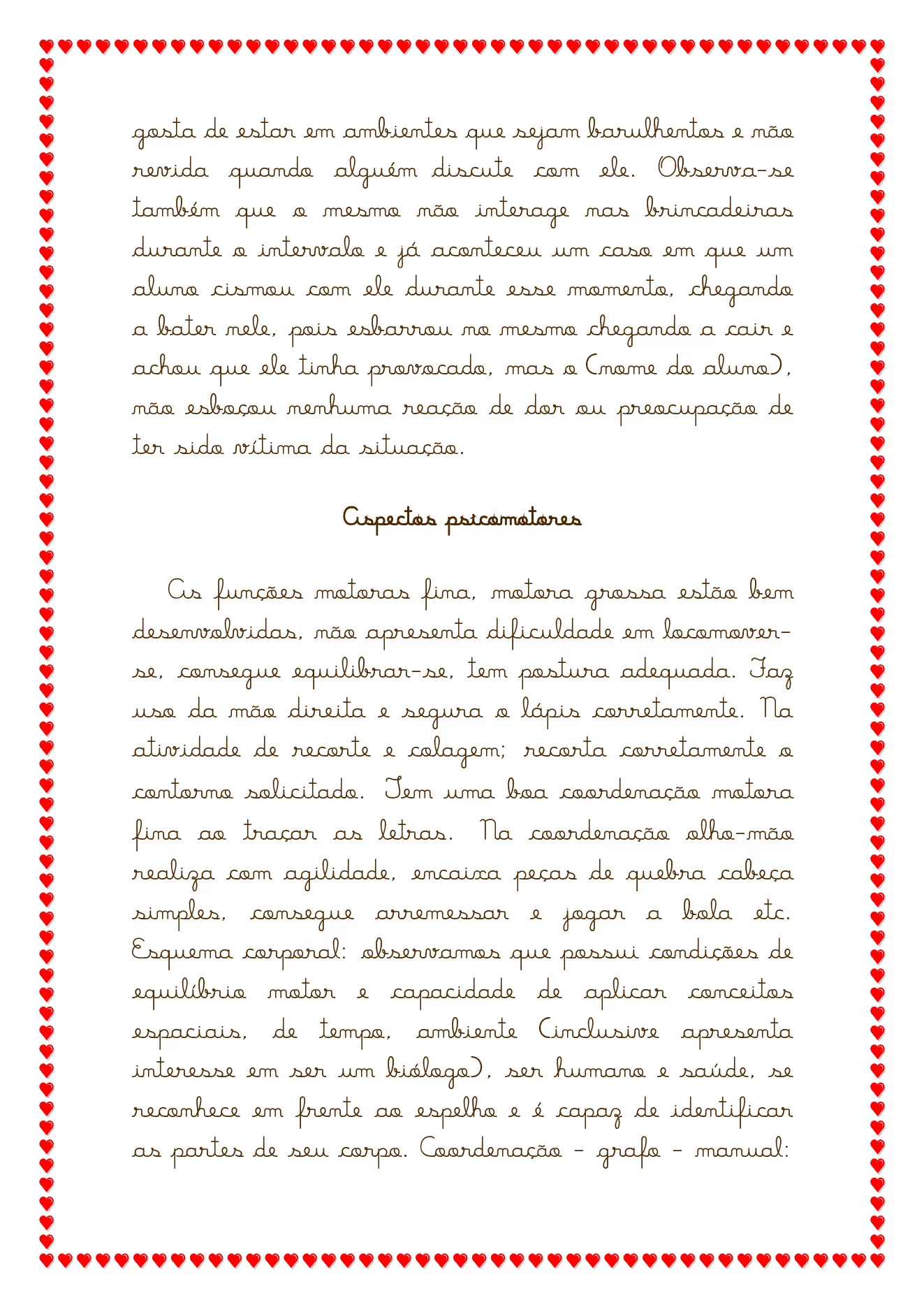 Modelos de relatórios para educação especial — p3 | Ensino Já atividades para educação infantil (ensinoja.com)
