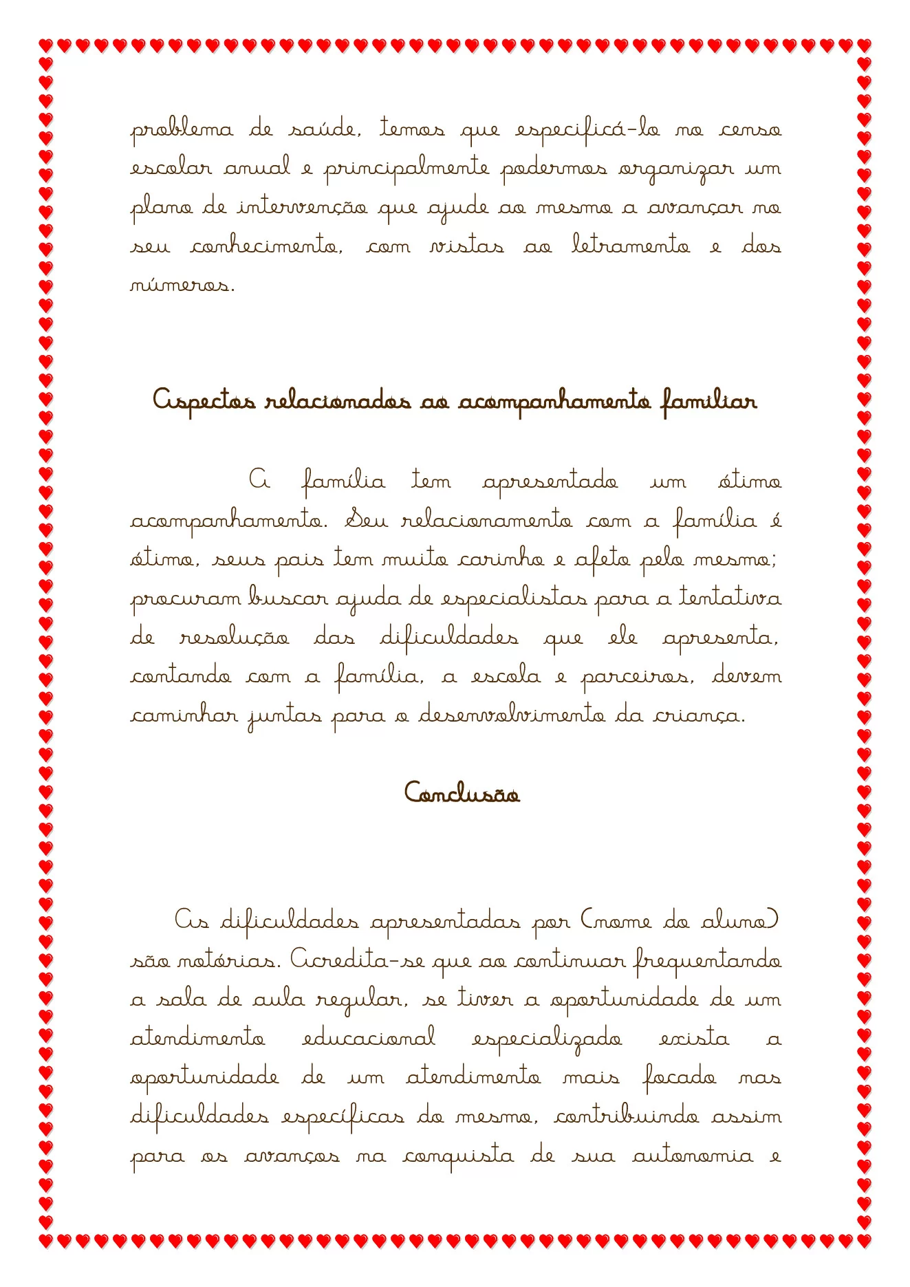 Modelos de relatórios para educação especial — p5 | Ensino Já atividades para educação infantil (ensinoja.com)