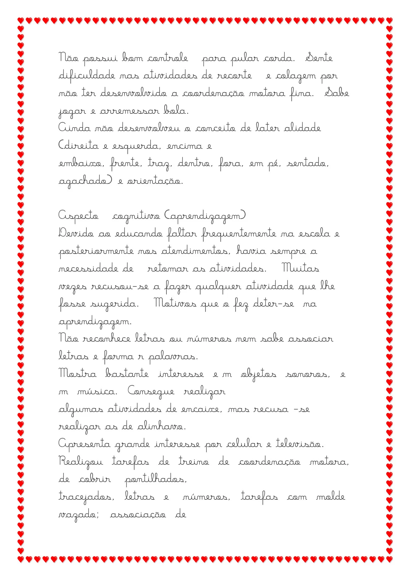 Modelos de relatórios para educação especial — p8 | Ensino Já atividades para educação infantil (ensinoja.com)