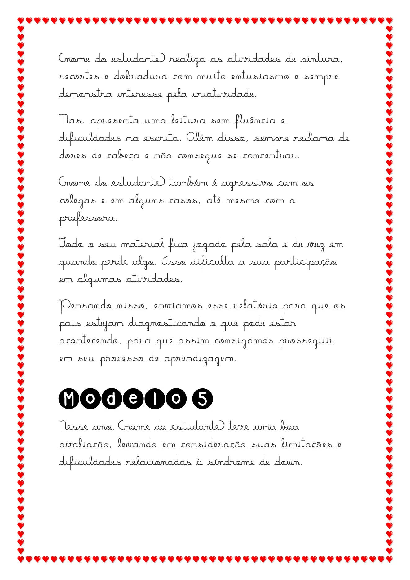 Modelos de relatórios para educação especial — p10 | Ensino Já atividades para educação infantil (ensinoja.com)