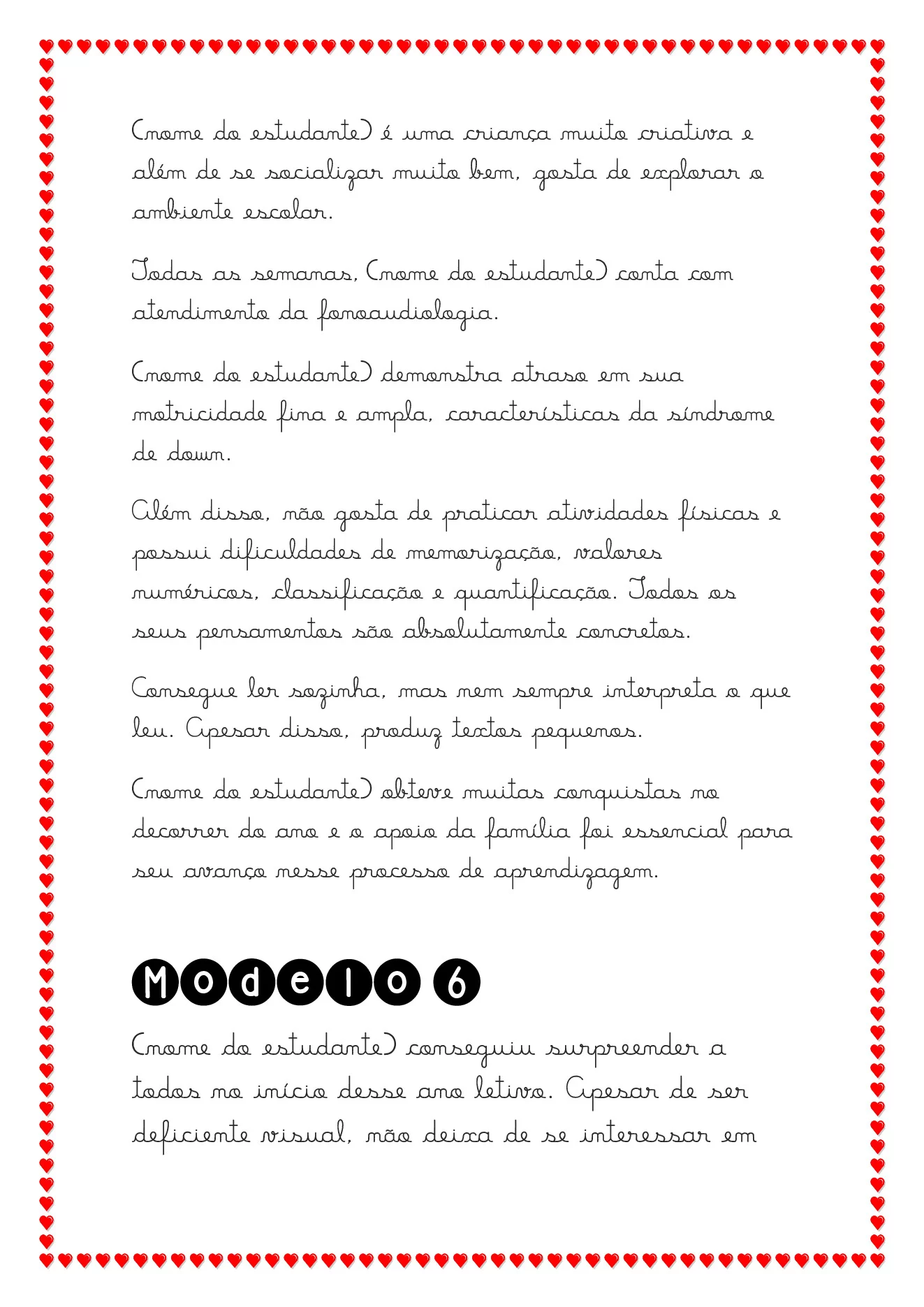 Modelos de relatórios para educação especial — p11 | Ensino Já atividades para educação infantil (ensinoja.com)