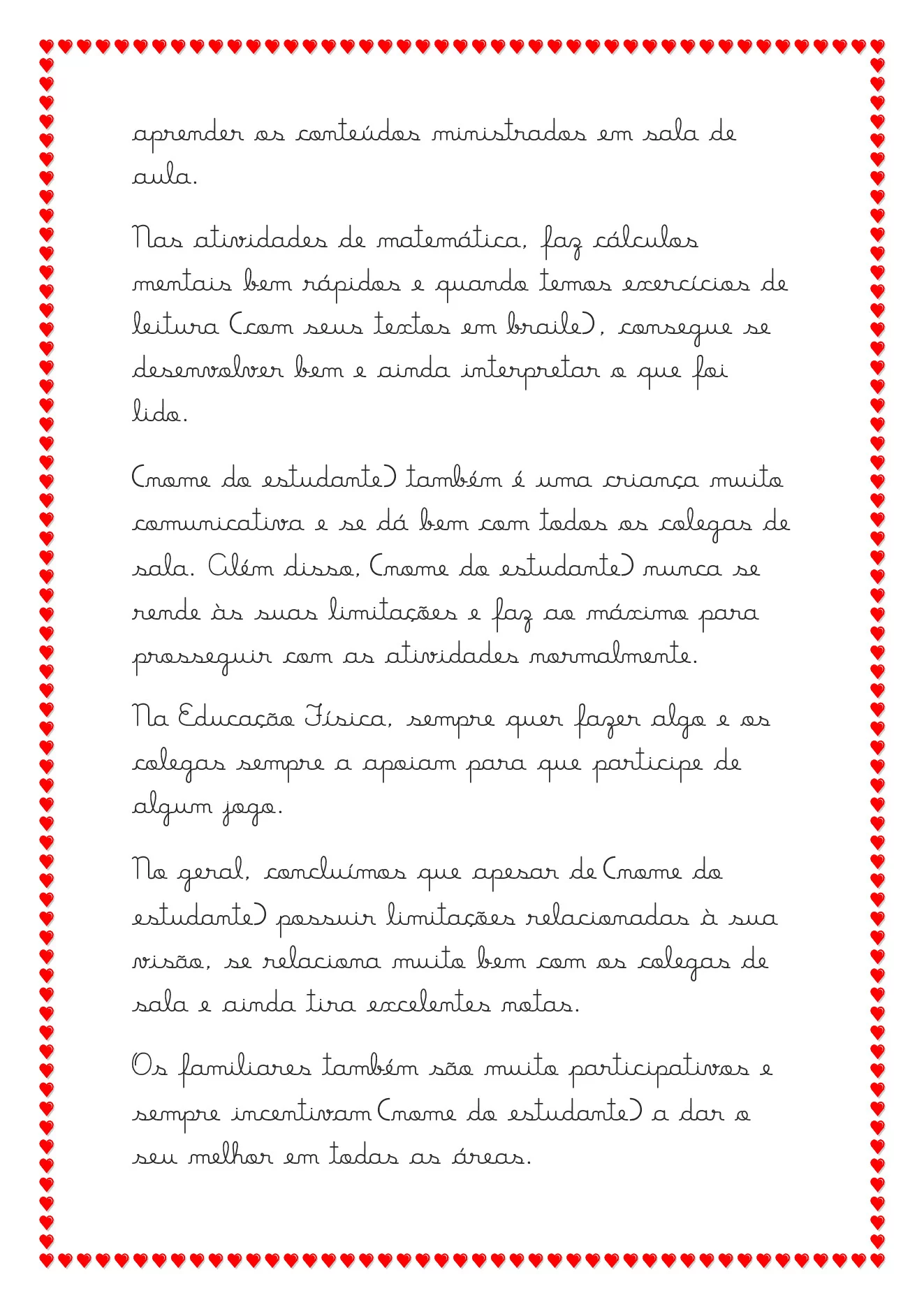 Modelos de relatórios para educação especial — p12 | Ensino Já atividades para educação infantil (ensinoja.com)