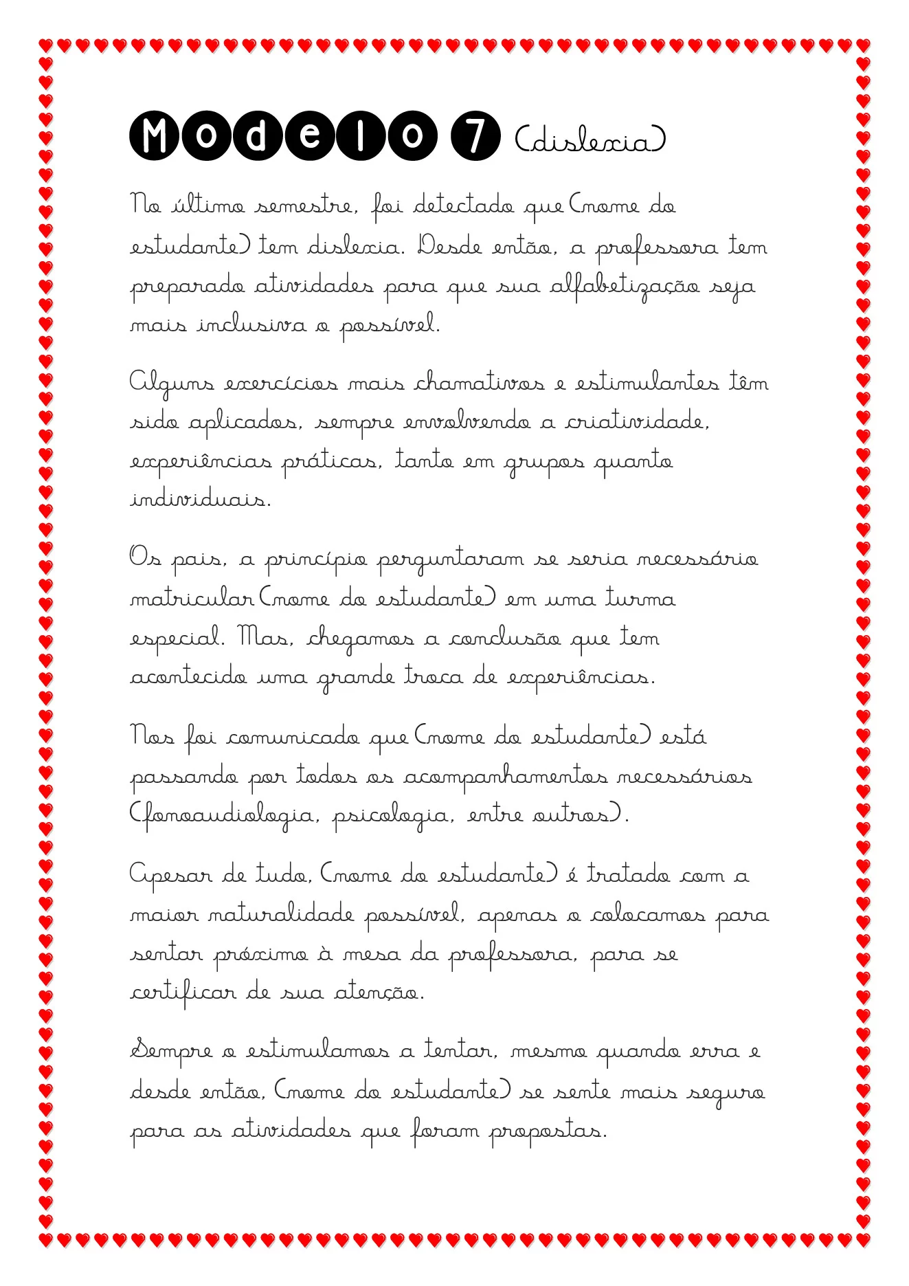 Modelos de relatórios para educação especial — p13 | Ensino Já atividades para educação infantil (ensinoja.com)