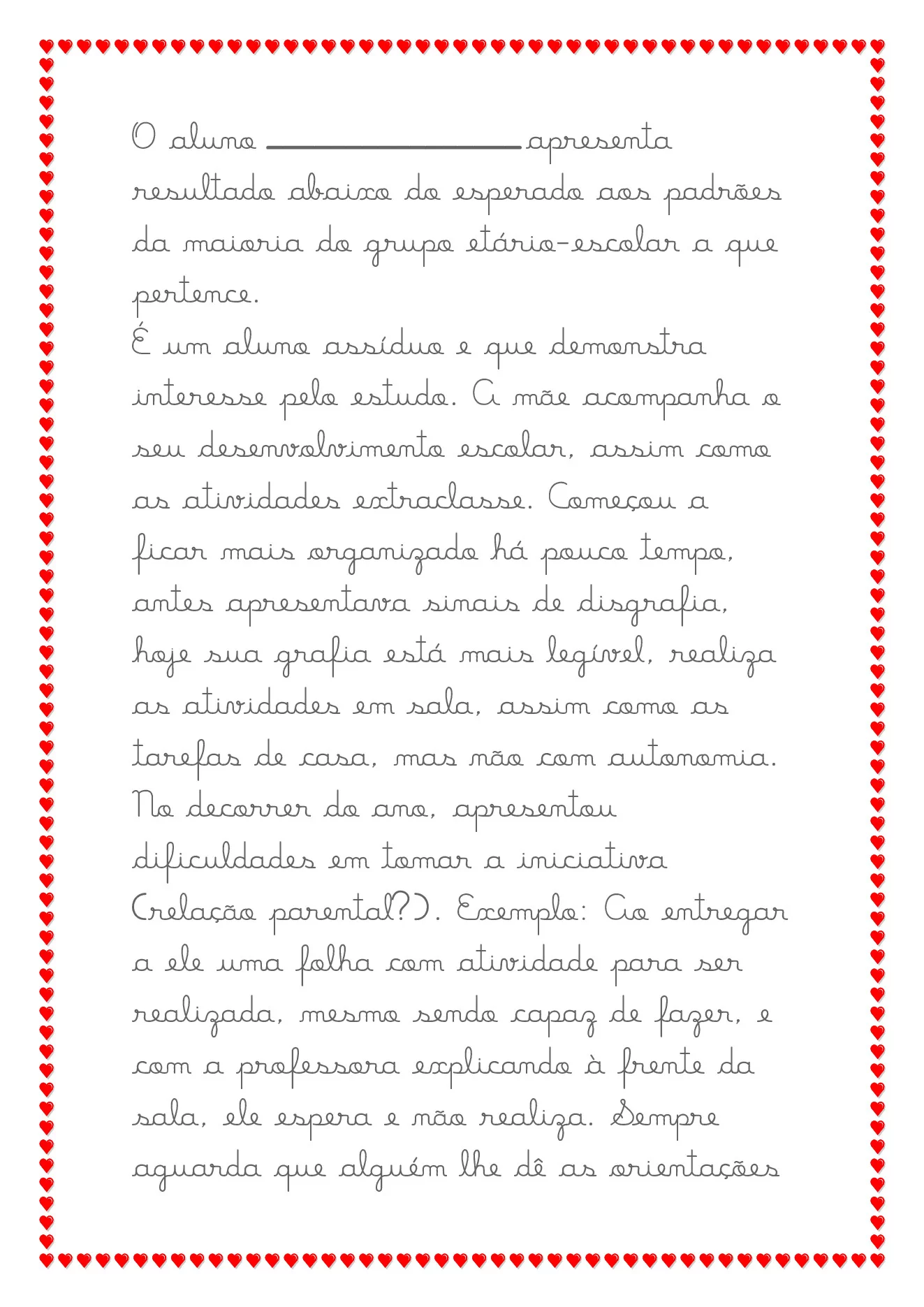 Modelos de relatórios para educação especial — p18 | Ensino Já atividades para educação infantil (ensinoja.com)