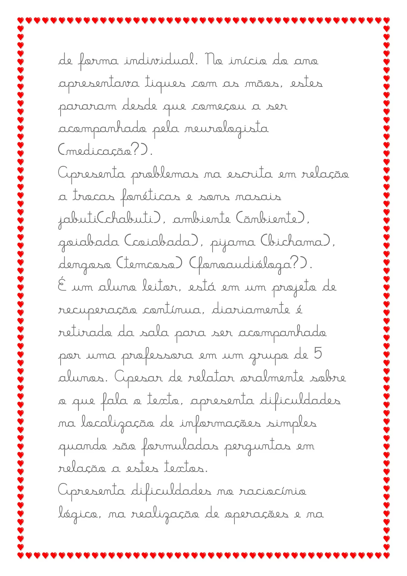 Modelos de relatórios para educação especial — p19 | Ensino Já atividades para educação infantil (ensinoja.com)