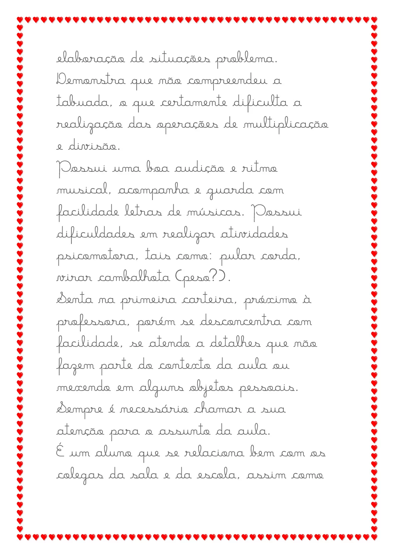 Modelos de relatórios para educação especial — p20 | Ensino Já atividades para educação infantil (ensinoja.com)