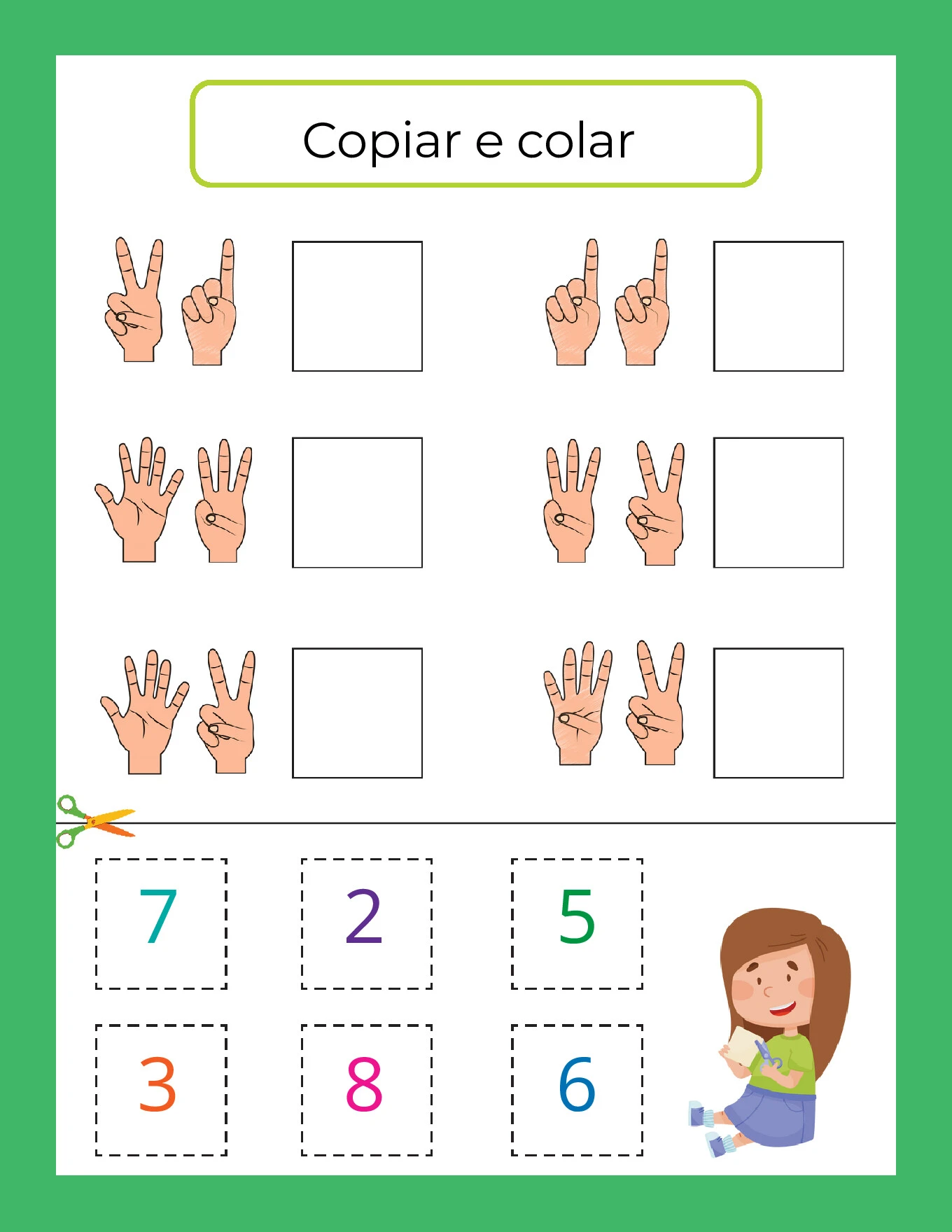 Atividades de contagem com as mãos para crianças — p6 | Ensino Já atividades para educação infantil (ensinoja.com)