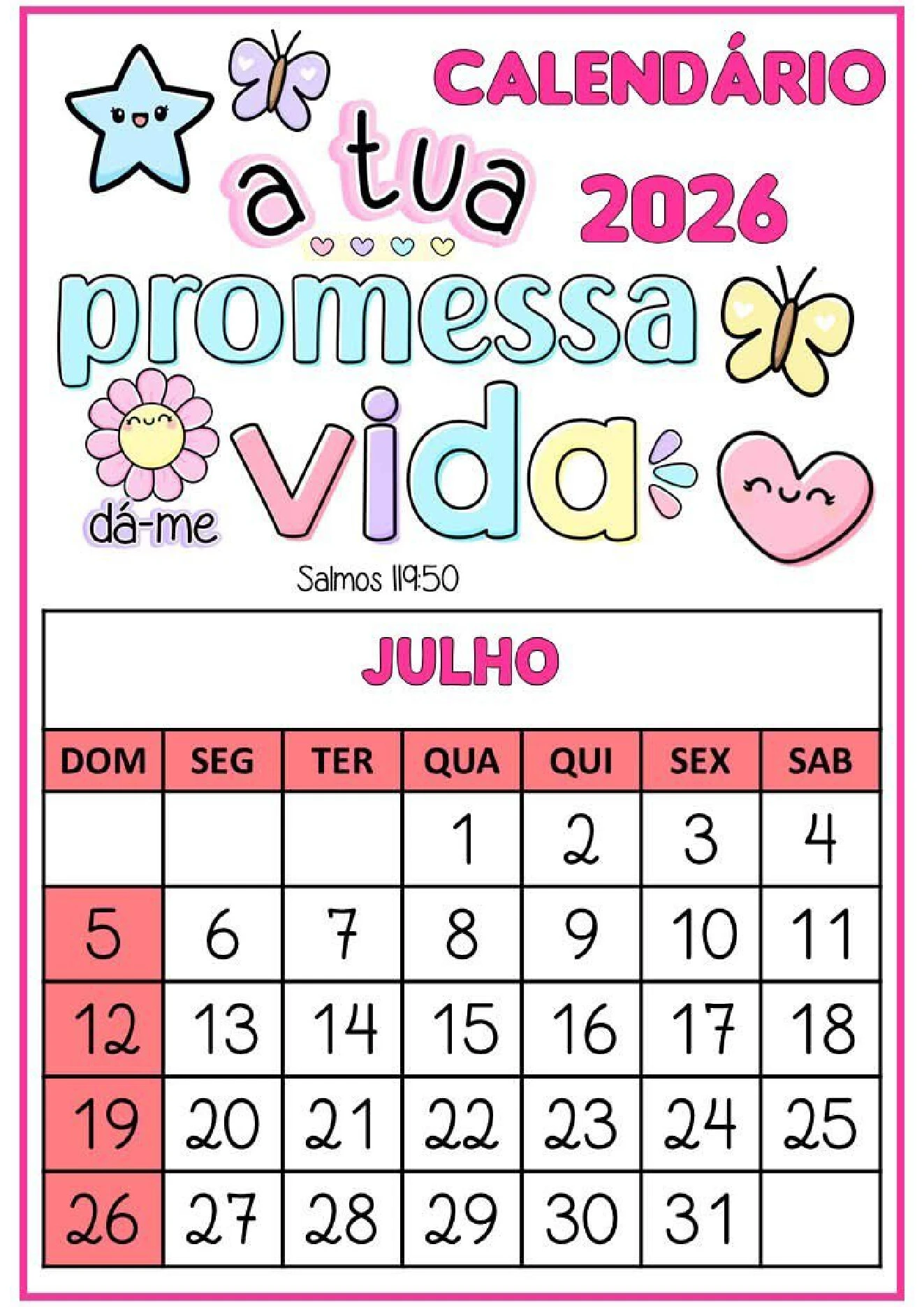Calendário 2026 com frases bíblicas para imprimir PDF — p7 | Ensino Já atividades para educação infantil (ensinoja.com)