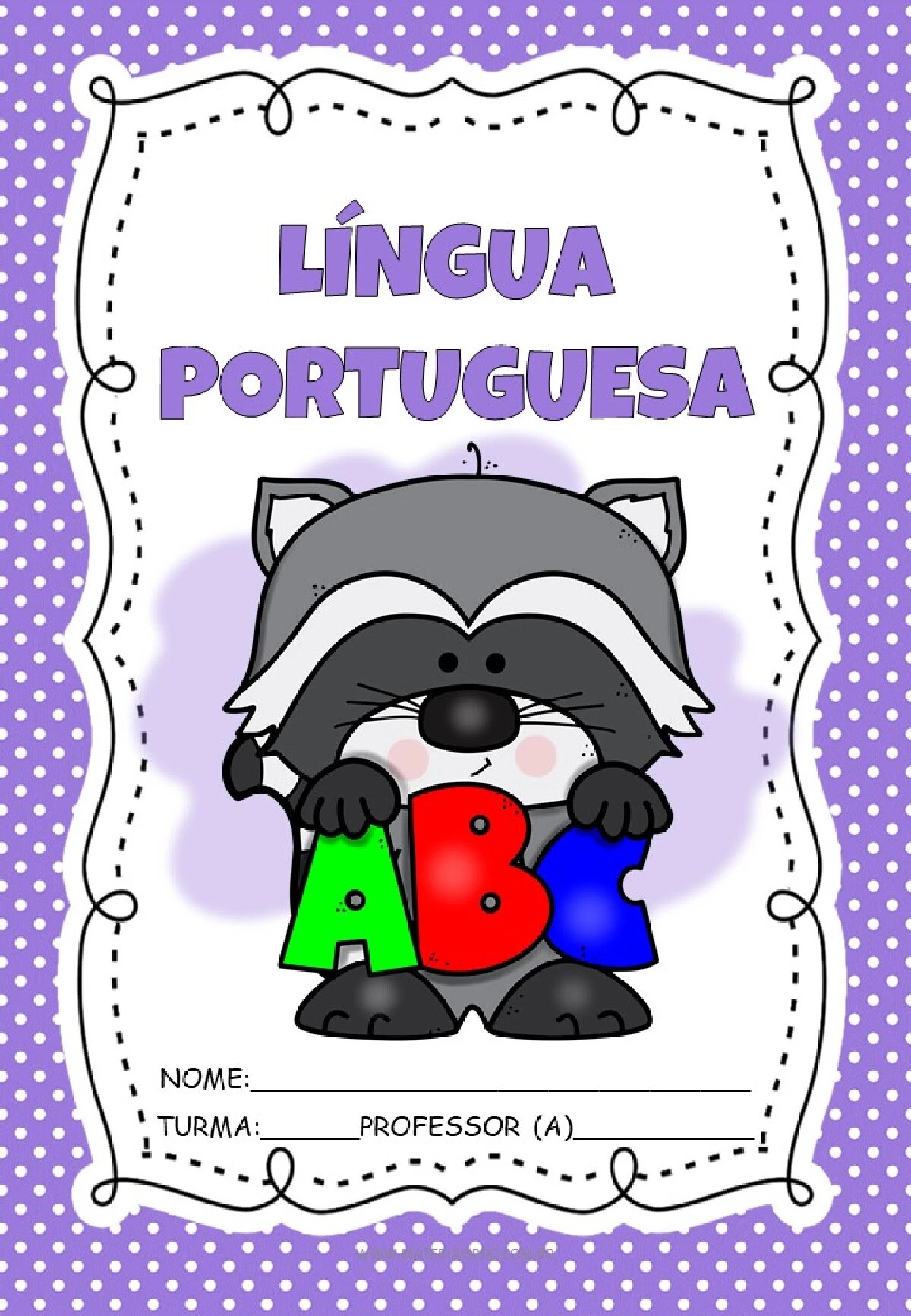 Capas de caderno guaxinim: modelos em PDF para imprimir — p3 | Ensino Já atividades para educação infantil (ensinoja.com)