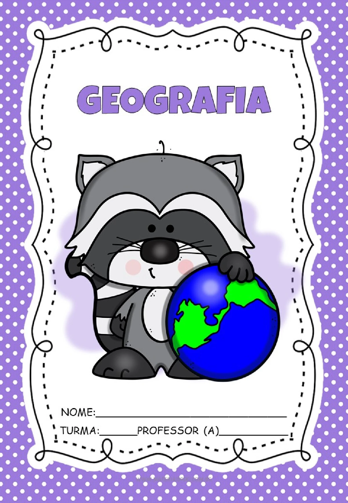 Capas de caderno guaxinim: modelos em PDF para imprimir — p6 | Ensino Já atividades para educação infantil (ensinoja.com)