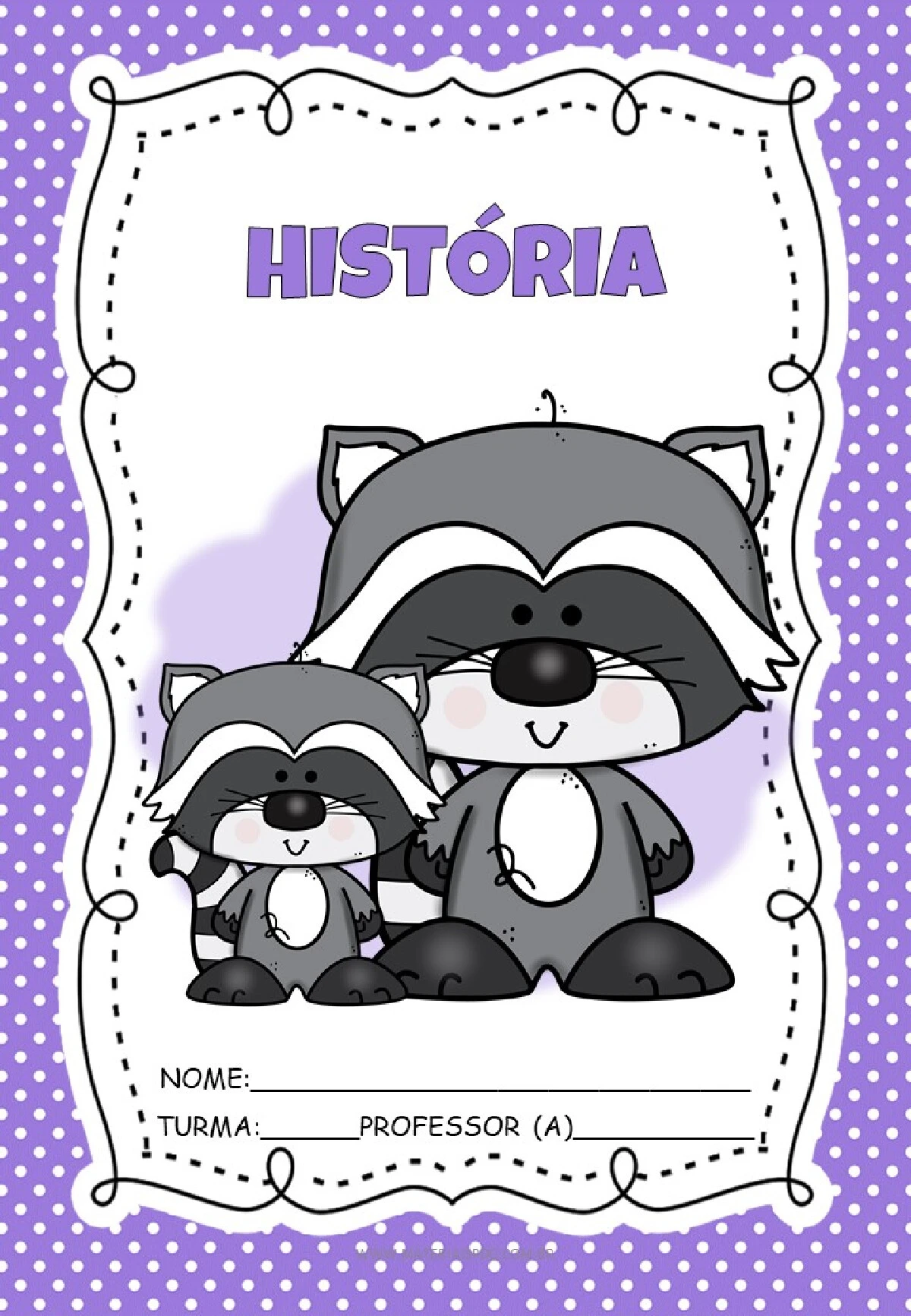 Capas de caderno guaxinim: modelos em PDF para imprimir — p7 | Ensino Já atividades para educação infantil (ensinoja.com)