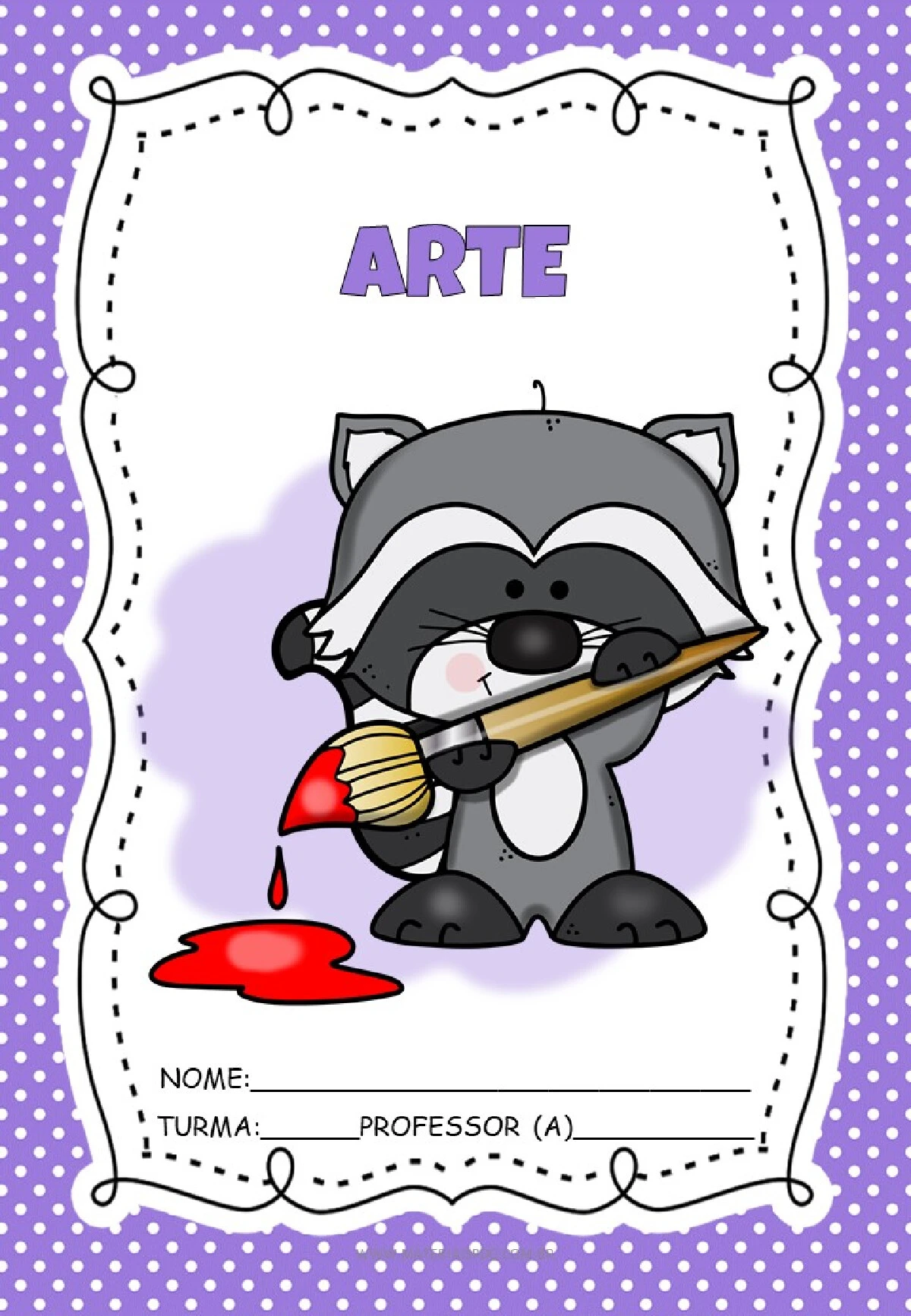 Capas de caderno guaxinim: modelos em PDF para imprimir — p8 | Ensino Já atividades para educação infantil (ensinoja.com)