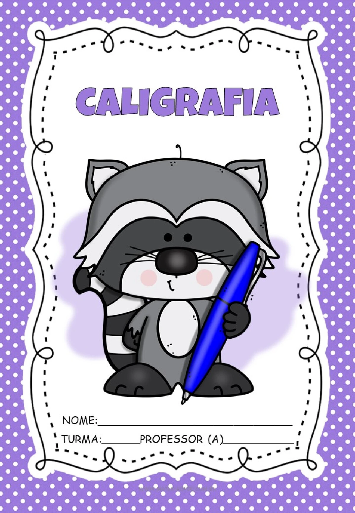 Capas de caderno guaxinim: modelos em PDF para imprimir — p12 | Ensino Já atividades para educação infantil (ensinoja.com)