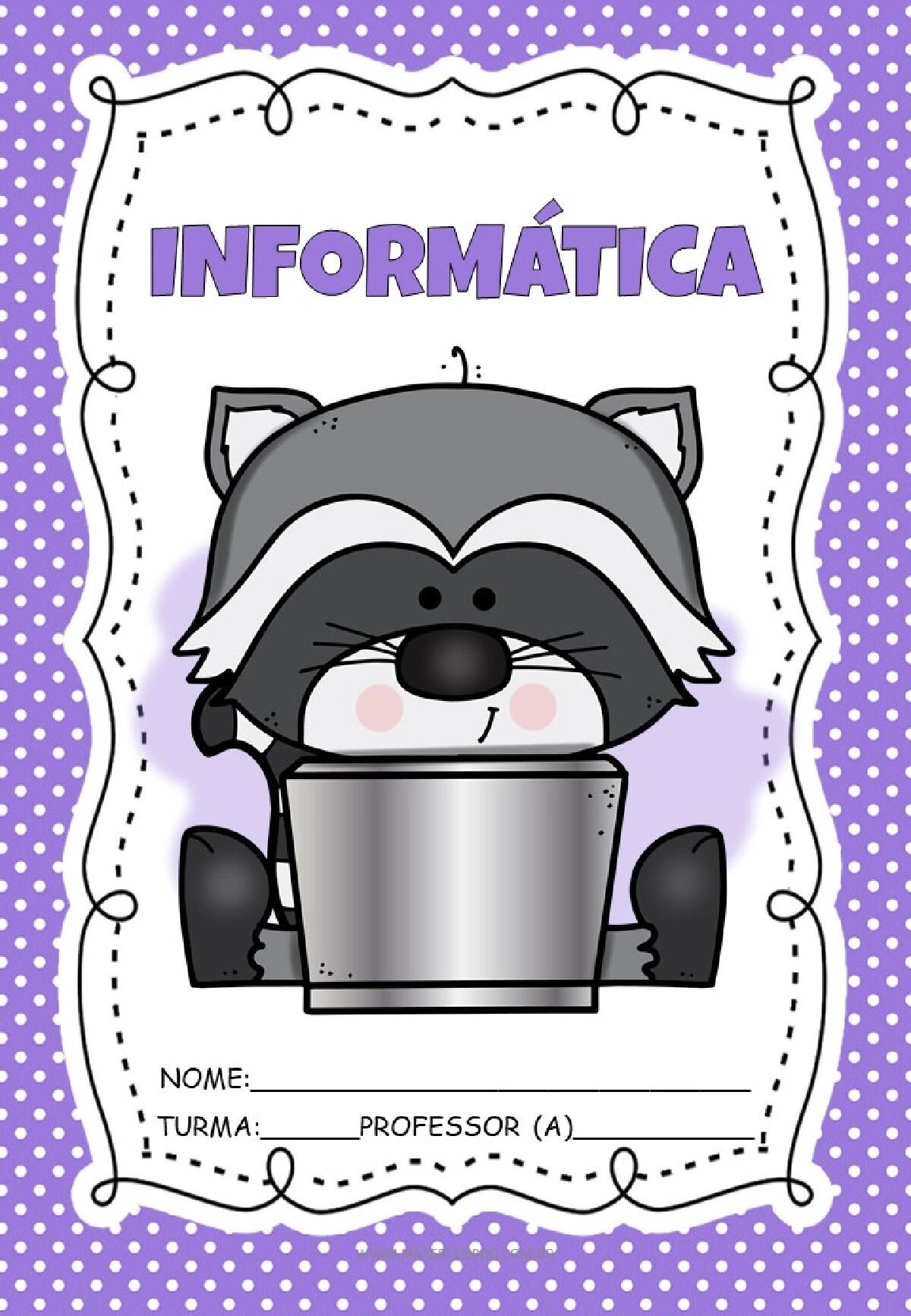 Capas de caderno guaxinim: modelos em PDF para imprimir — p15 | Ensino Já atividades para educação infantil (ensinoja.com)