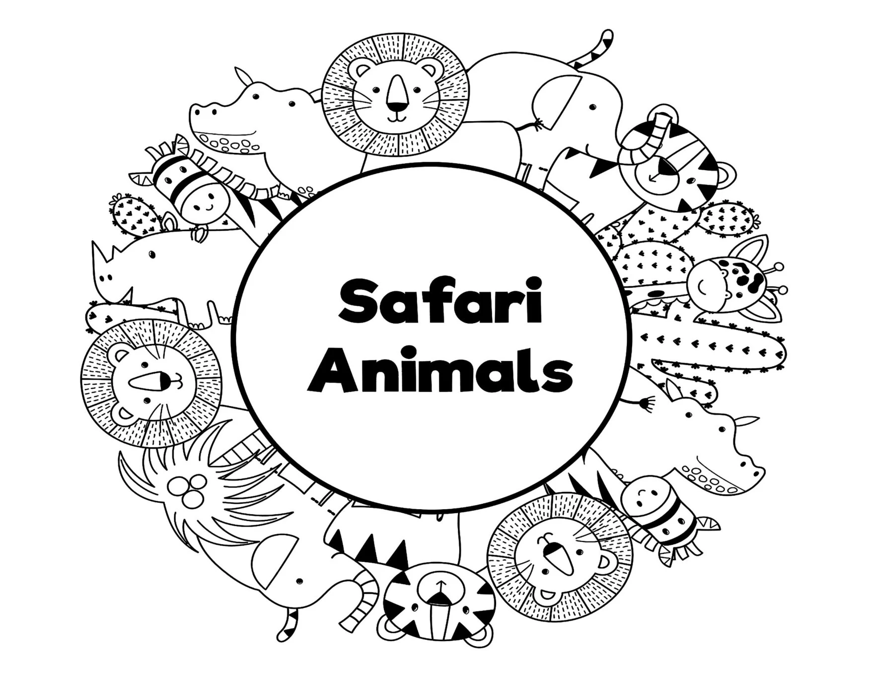 Desenhos de animais Safari para colorir: PDF para imprimir — p2 | Ensino Já atividades para educação infantil (ensinoja.com)