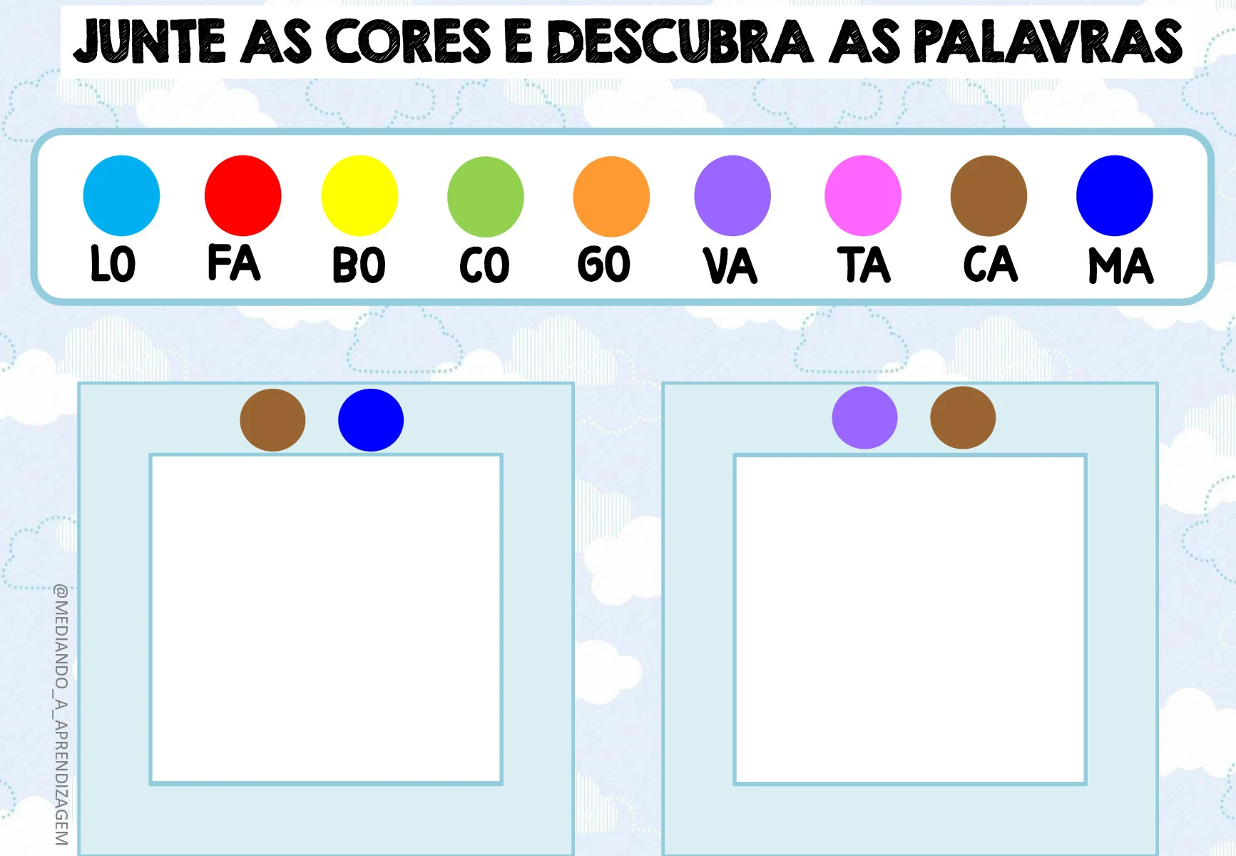 Junte as cores e forme palavras: atividade de sílabas (PDF) — p4 | Ensino Já atividades para educação infantil (ensinoja.com)