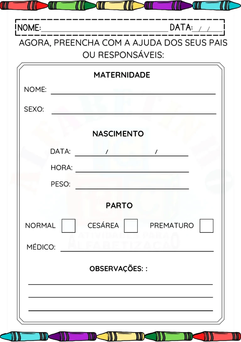 Atividades para explorar a identidade infantil — p5 | Ensino Já atividades para educação infantil (ensinoja.com)