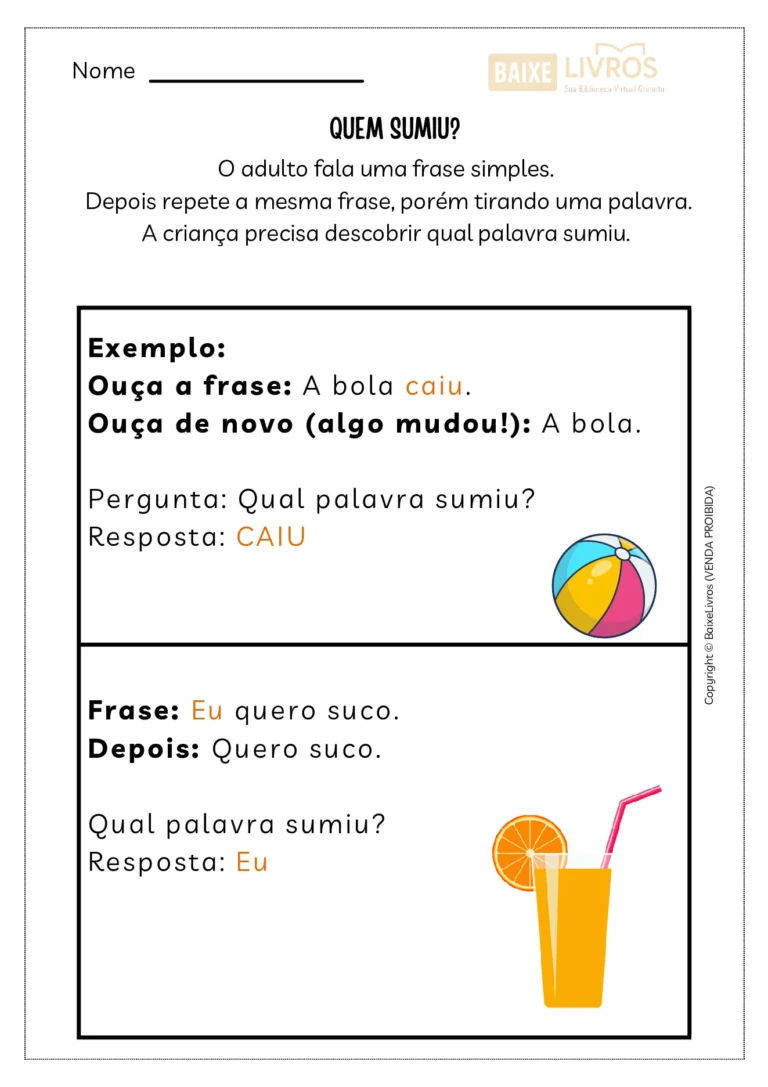 Atividades sobre consciência fonológica para alfabetização — p11 | Ensino Já atividades para educação infantil (ensinoja.com)