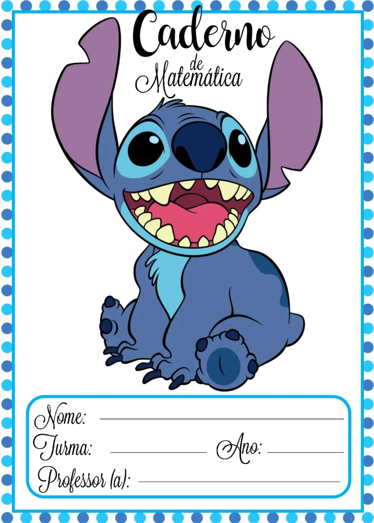 Capas de caderno Lilo e Stitch para imprimir – PDF — p1 | Ensino Já atividades para educação infantil (ensinoja.com)
