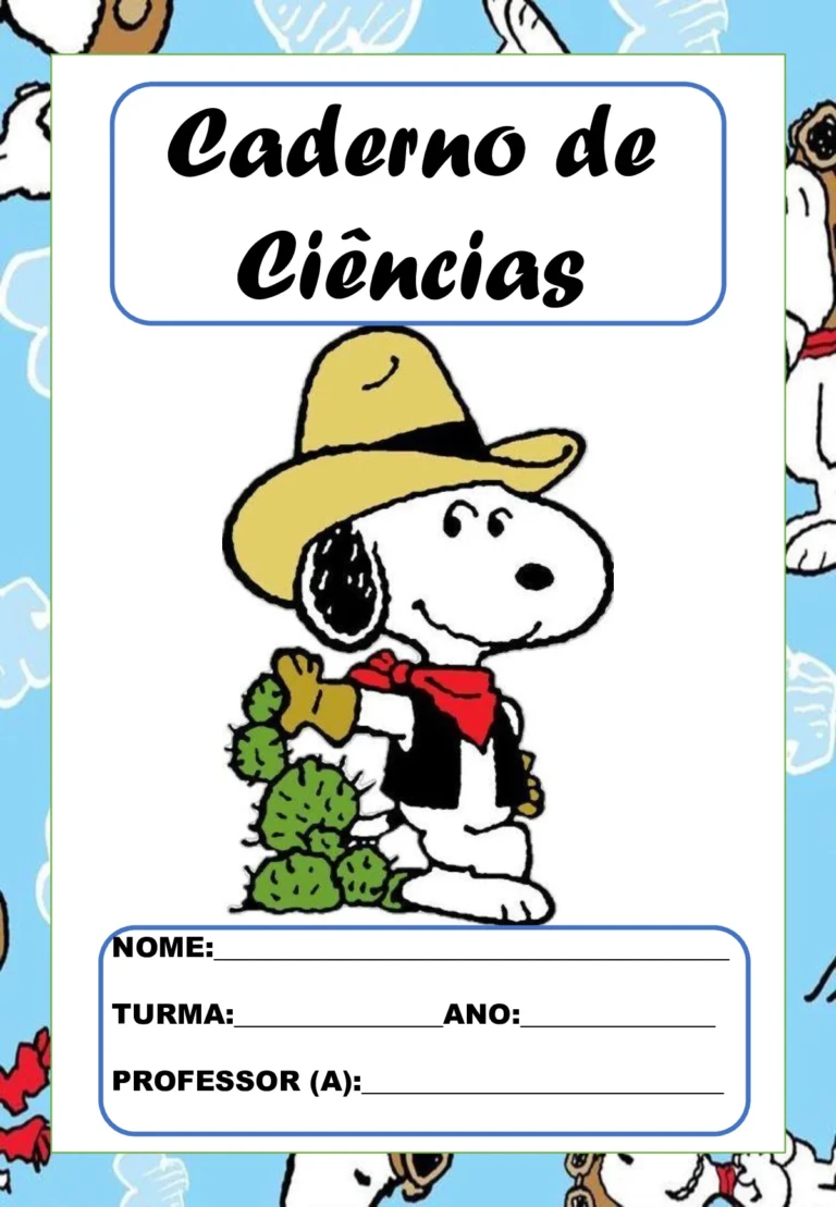 Capas de caderno Snoopy em PDF para imprimir — p3 | Ensino Já atividades para educação infantil (ensinoja.com)