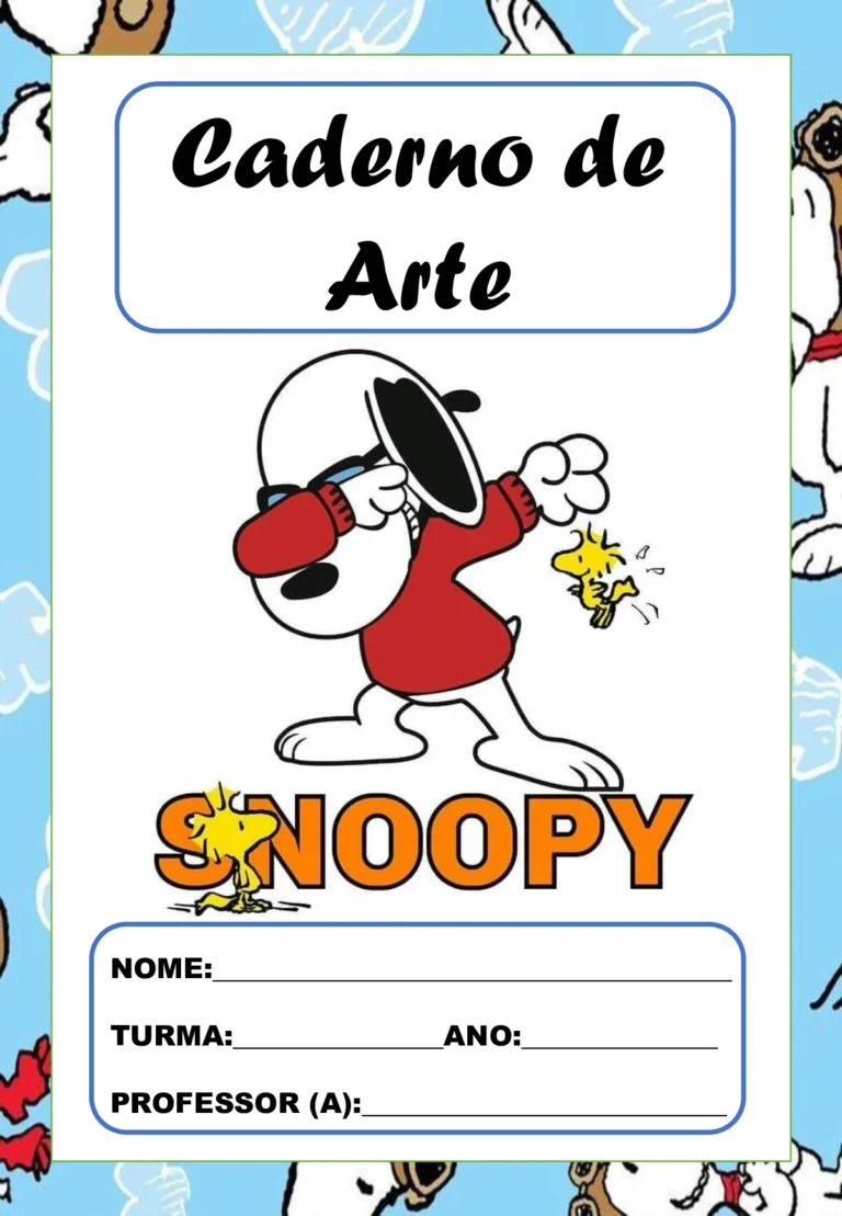 Capas de caderno Snoopy em PDF para imprimir — p6 | Ensino Já atividades para educação infantil (ensinoja.com)
