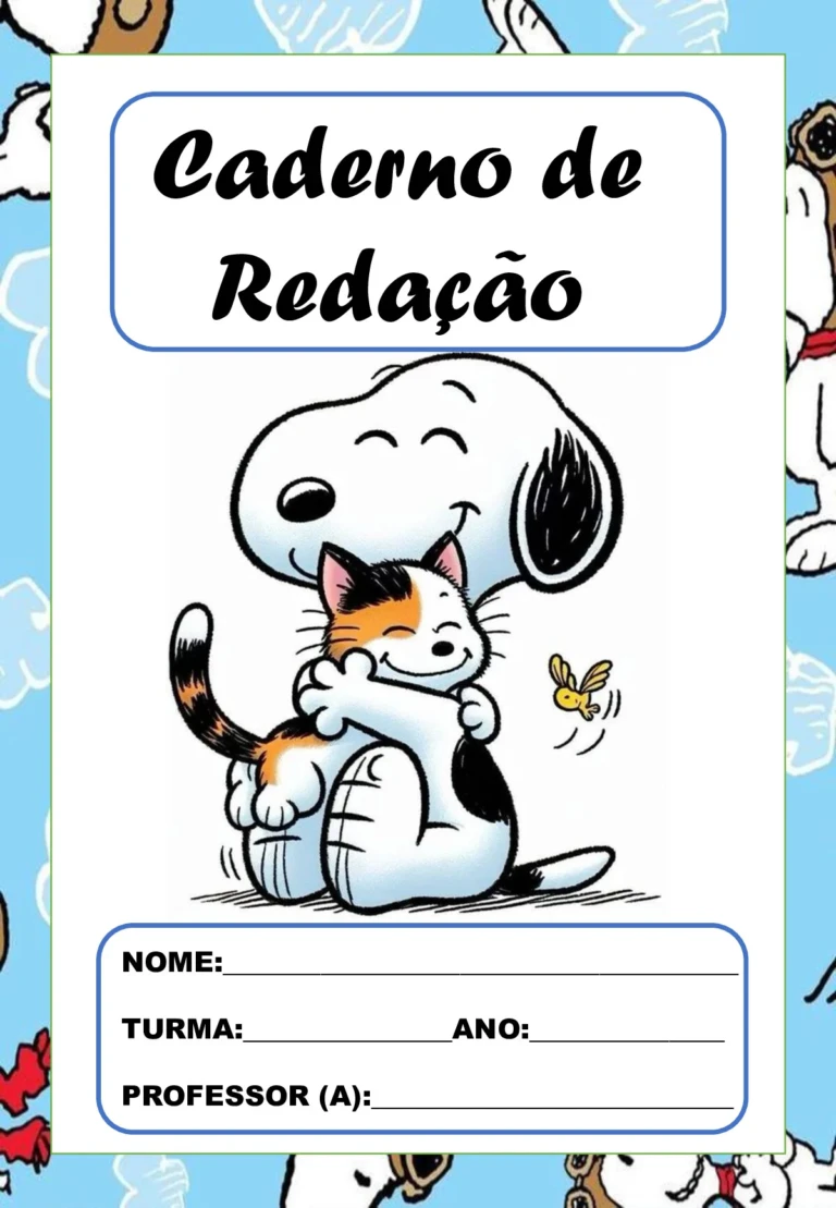 Capas de caderno Snoopy em PDF para imprimir — p7 | Ensino Já atividades para educação infantil (ensinoja.com)