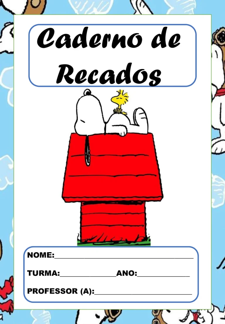Capas de caderno Snoopy em PDF para imprimir — p12 | Ensino Já atividades para educação infantil (ensinoja.com)