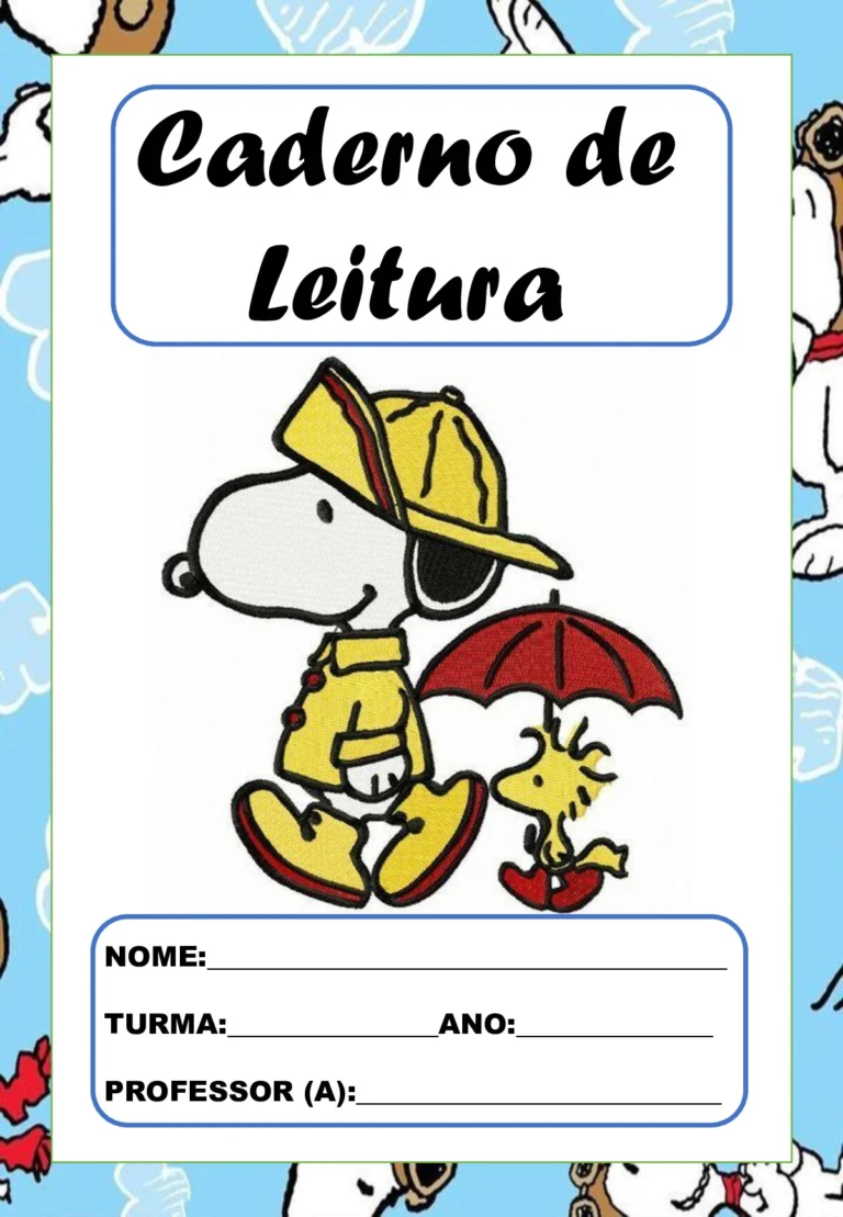 Capas de caderno Snoopy em PDF para imprimir — p13 | Ensino Já atividades para educação infantil (ensinoja.com)