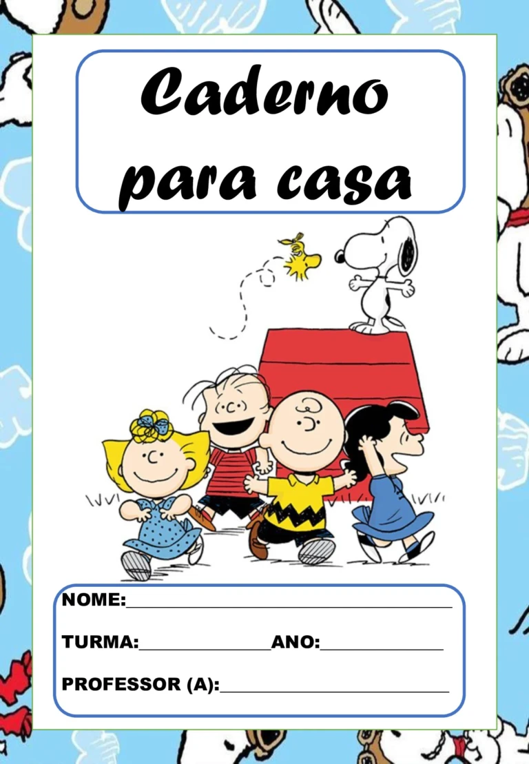 Capas de caderno Snoopy em PDF para imprimir — p15 | Ensino Já atividades para educação infantil (ensinoja.com)