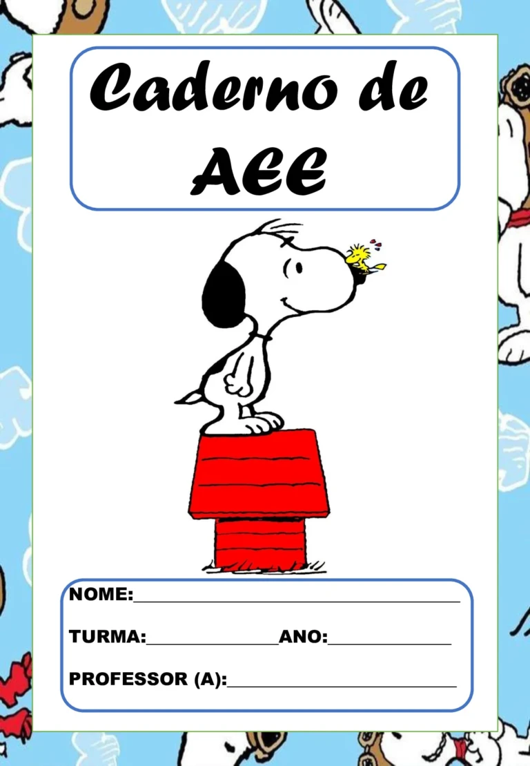 Capas de caderno Snoopy em PDF para imprimir — p17 | Ensino Já atividades para educação infantil (ensinoja.com)