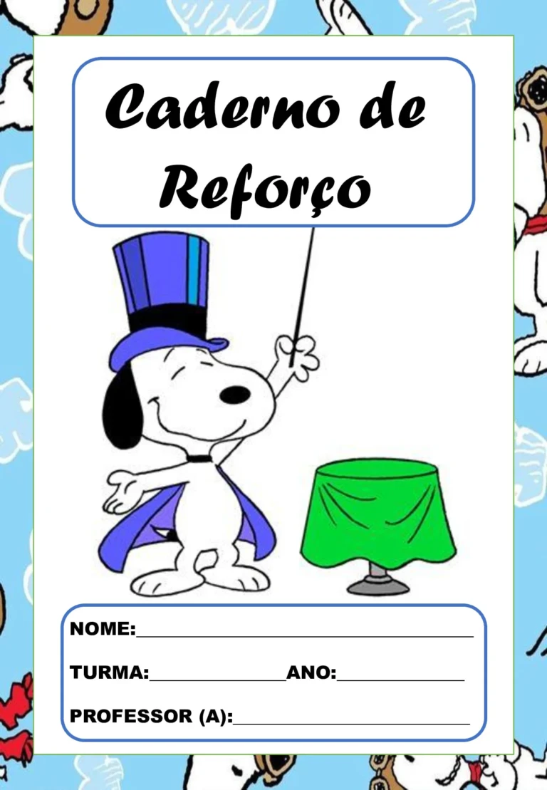 Capas de caderno Snoopy em PDF para imprimir — p18 | Ensino Já atividades para educação infantil (ensinoja.com)