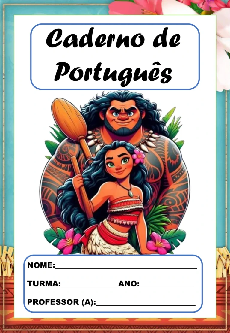 Kit capas de caderno Moana em PDF para imprimir — p1 | Ensino Já atividades para educação infantil (ensinoja.com)